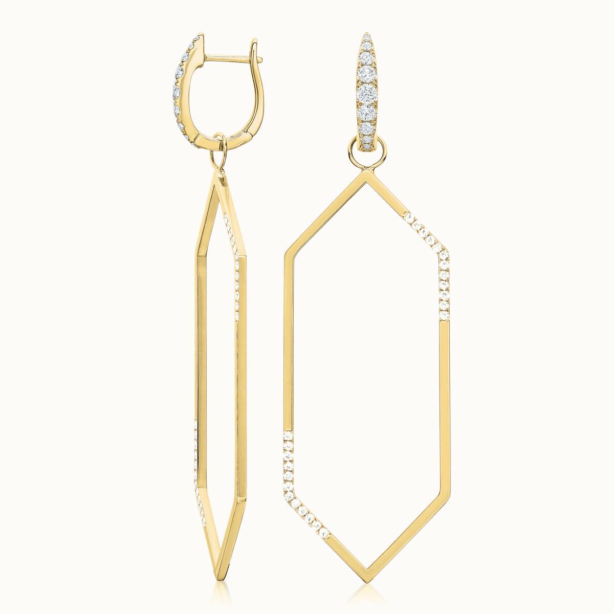 Hexagon Earring Charms Diamond