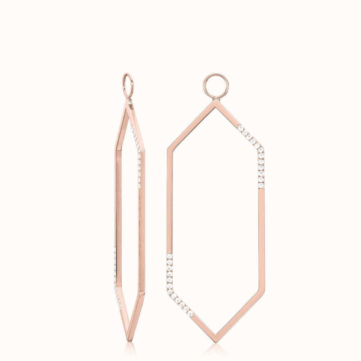 Hexagon Earring Charms Diamond