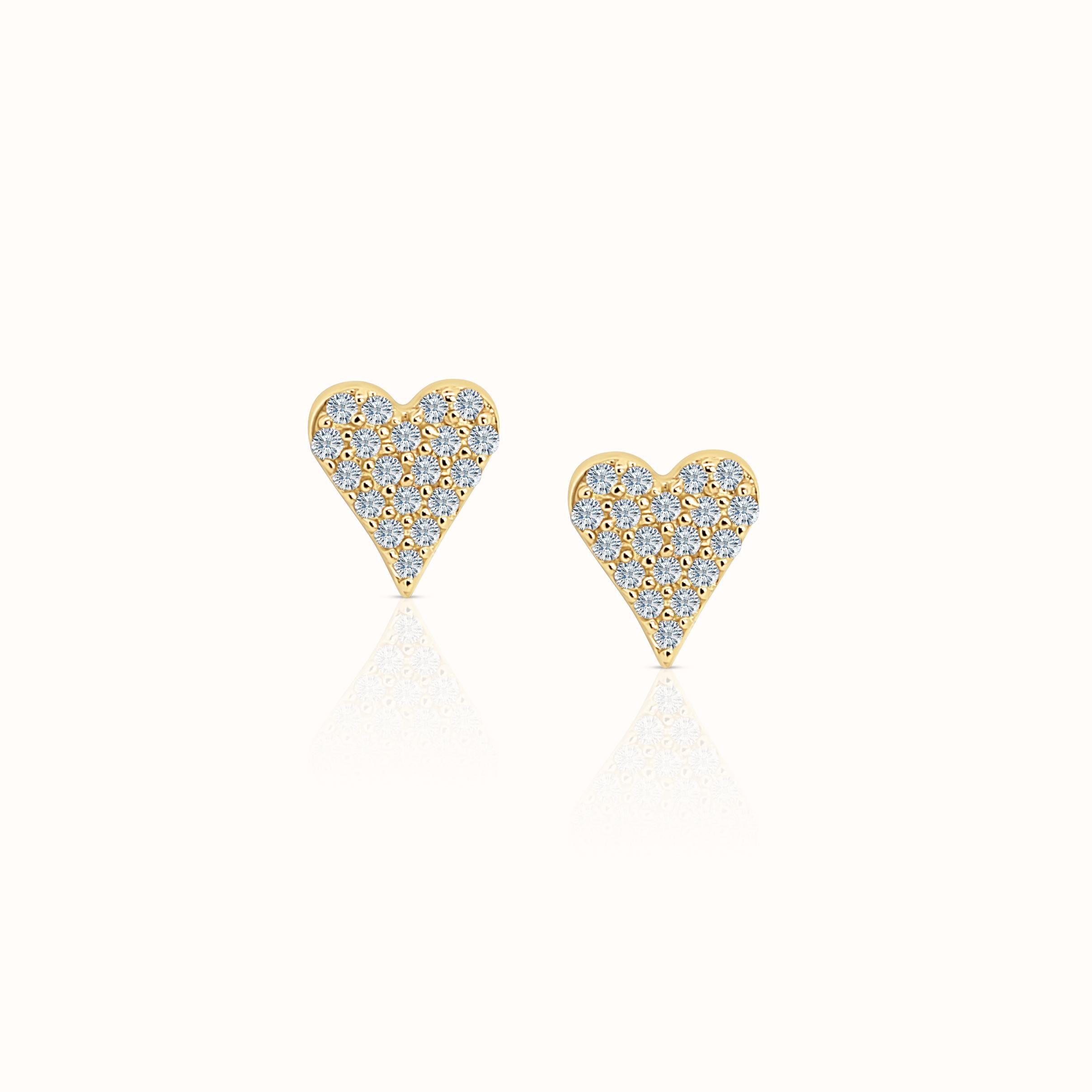 Heart Diamond Pave Studs