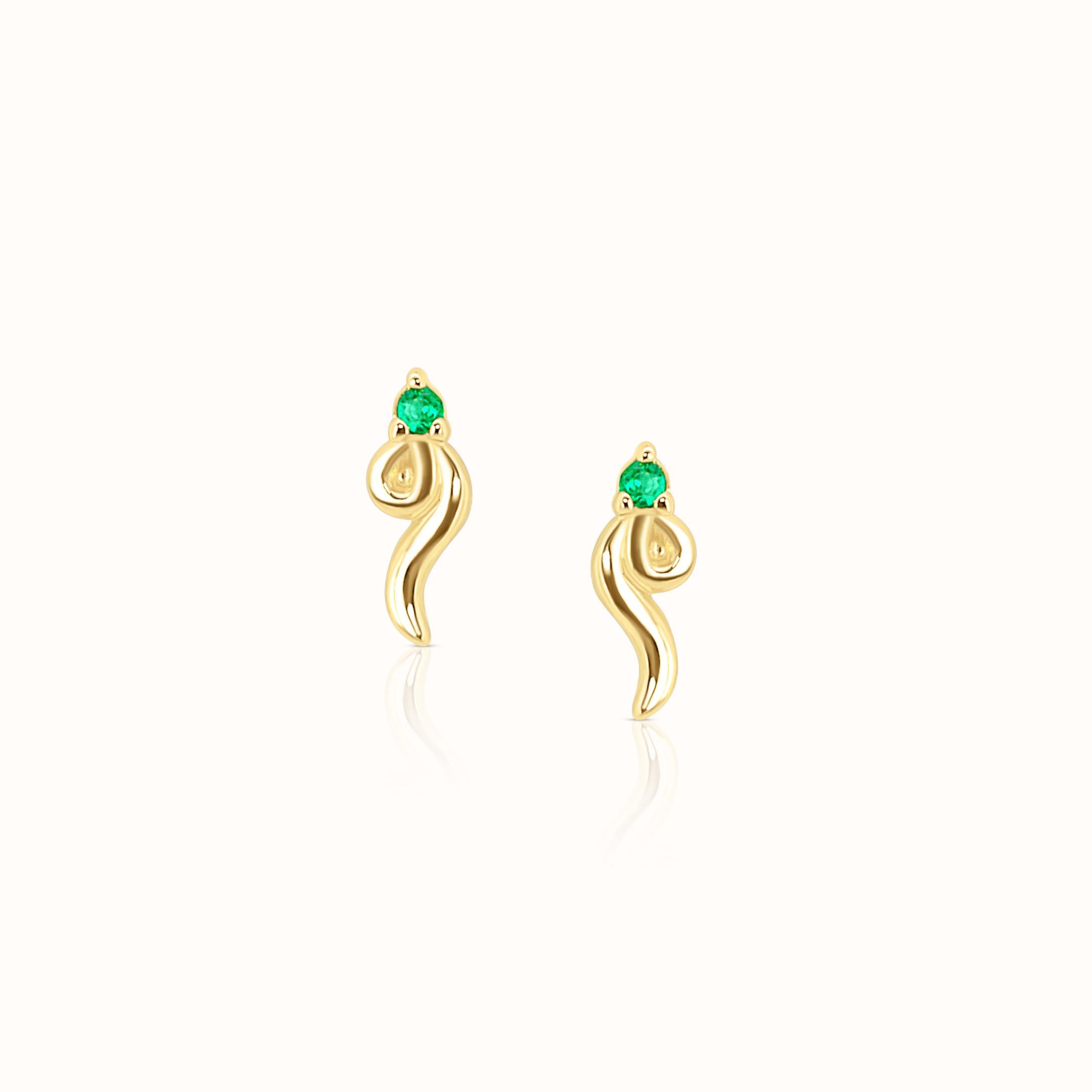 Emerald Snake Studs