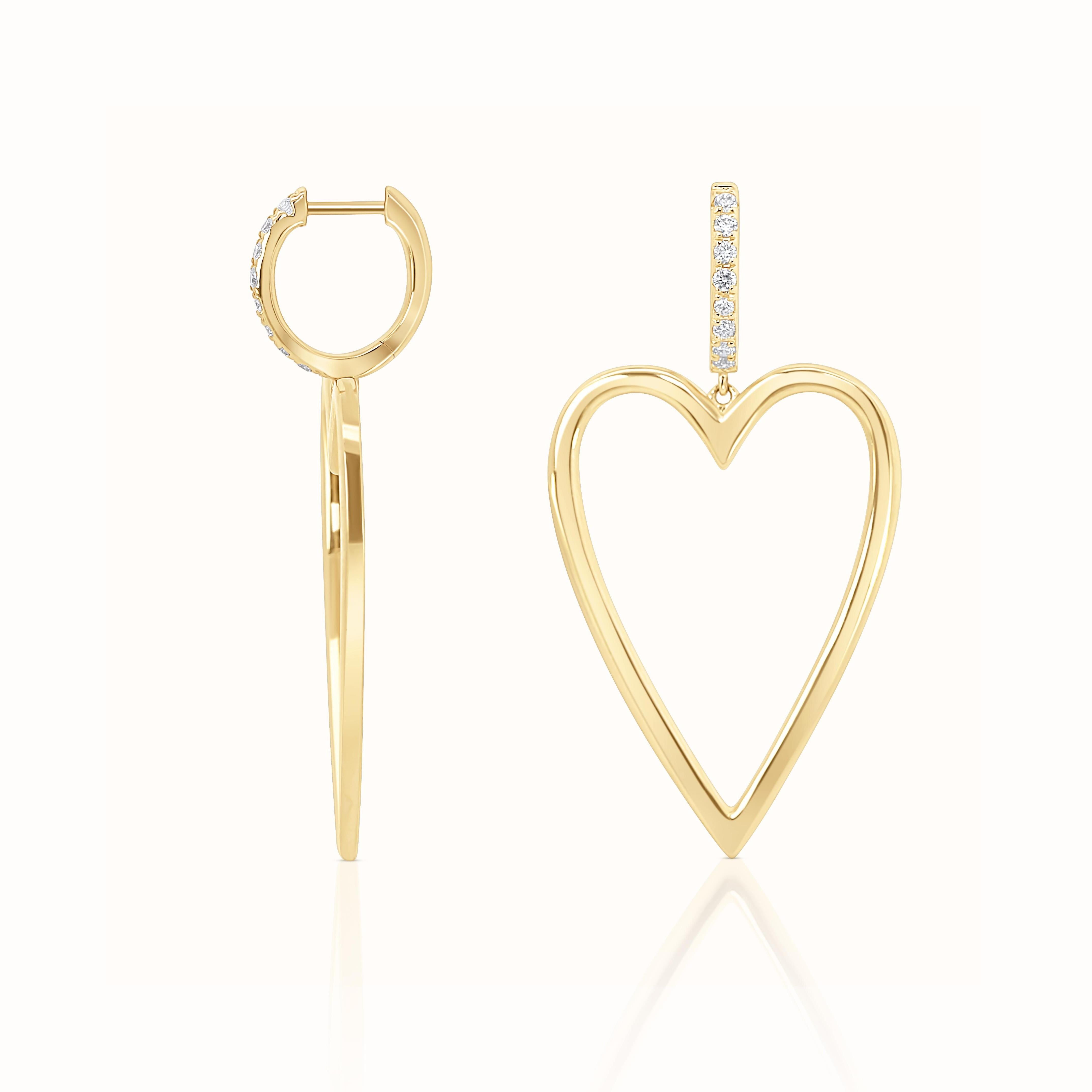 Open Heart Dangle Earrings