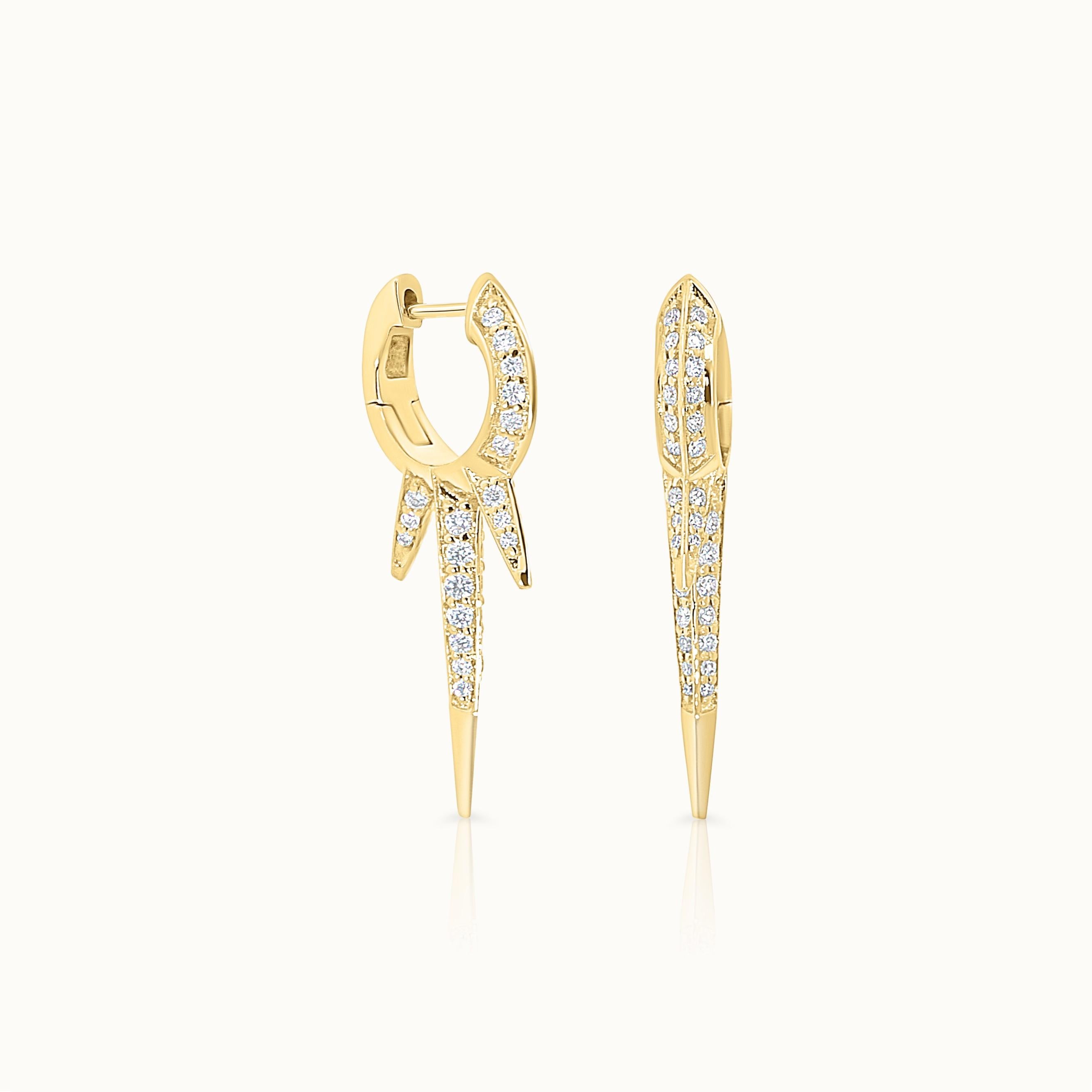 Spike Diamond Huggies