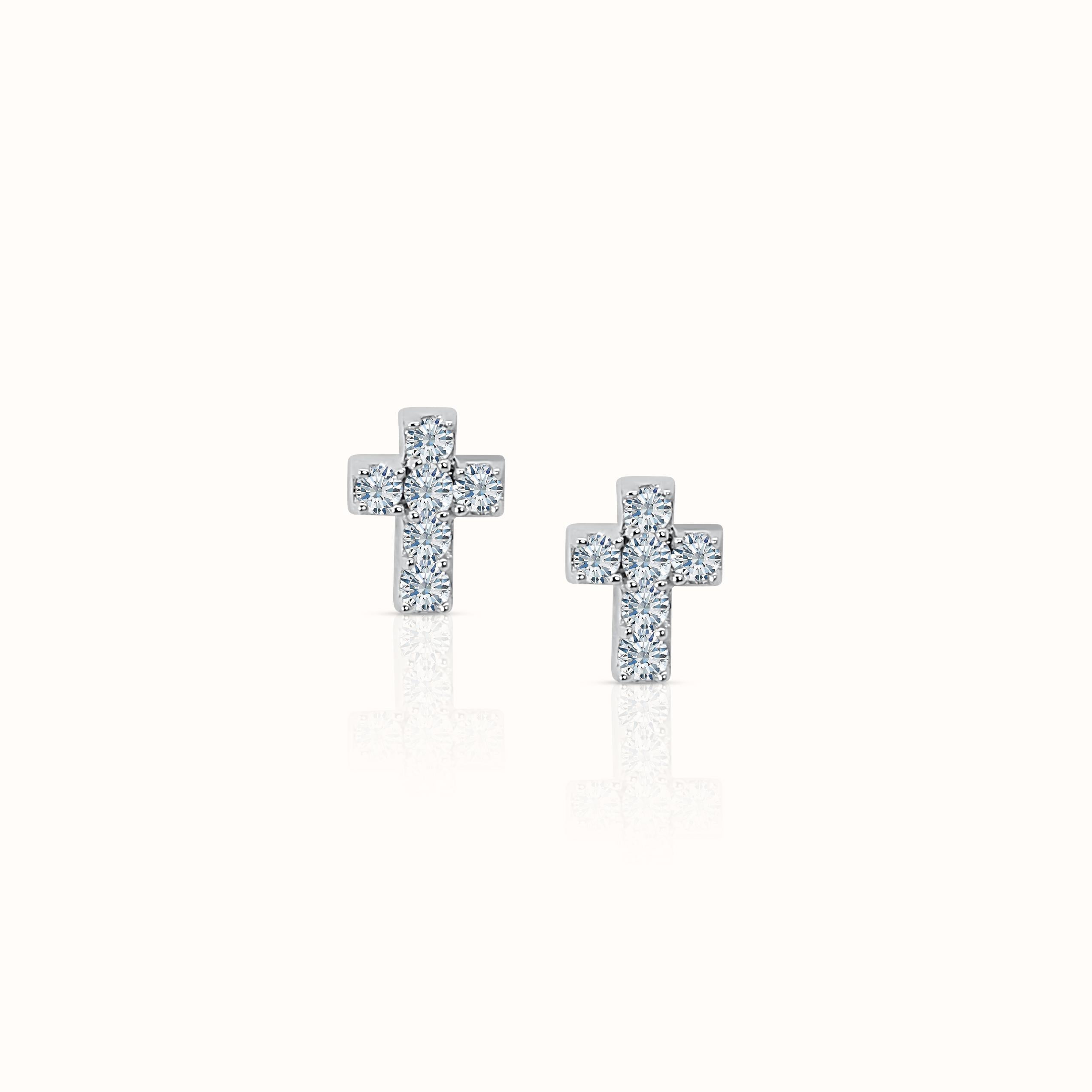 Cross Diamond Studs