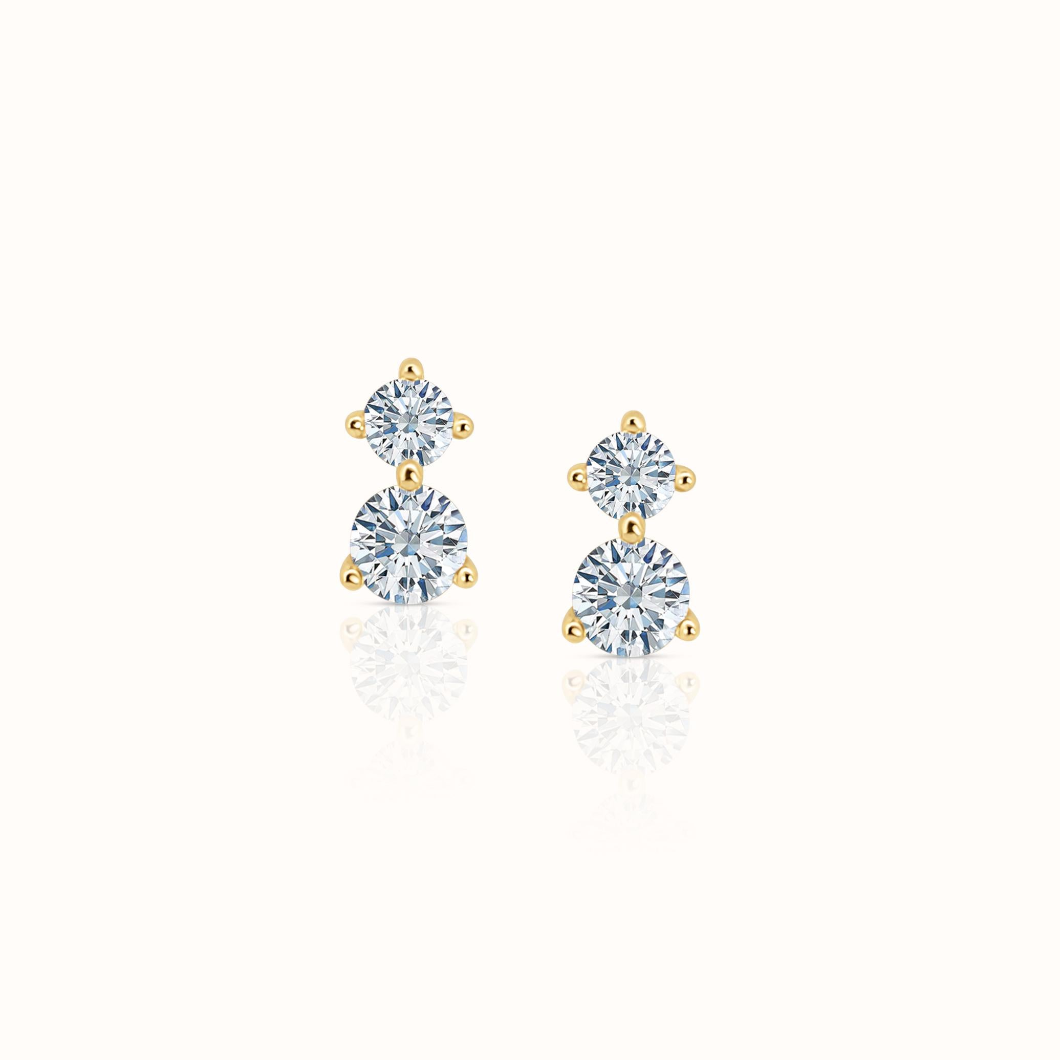Double Diamond Studs