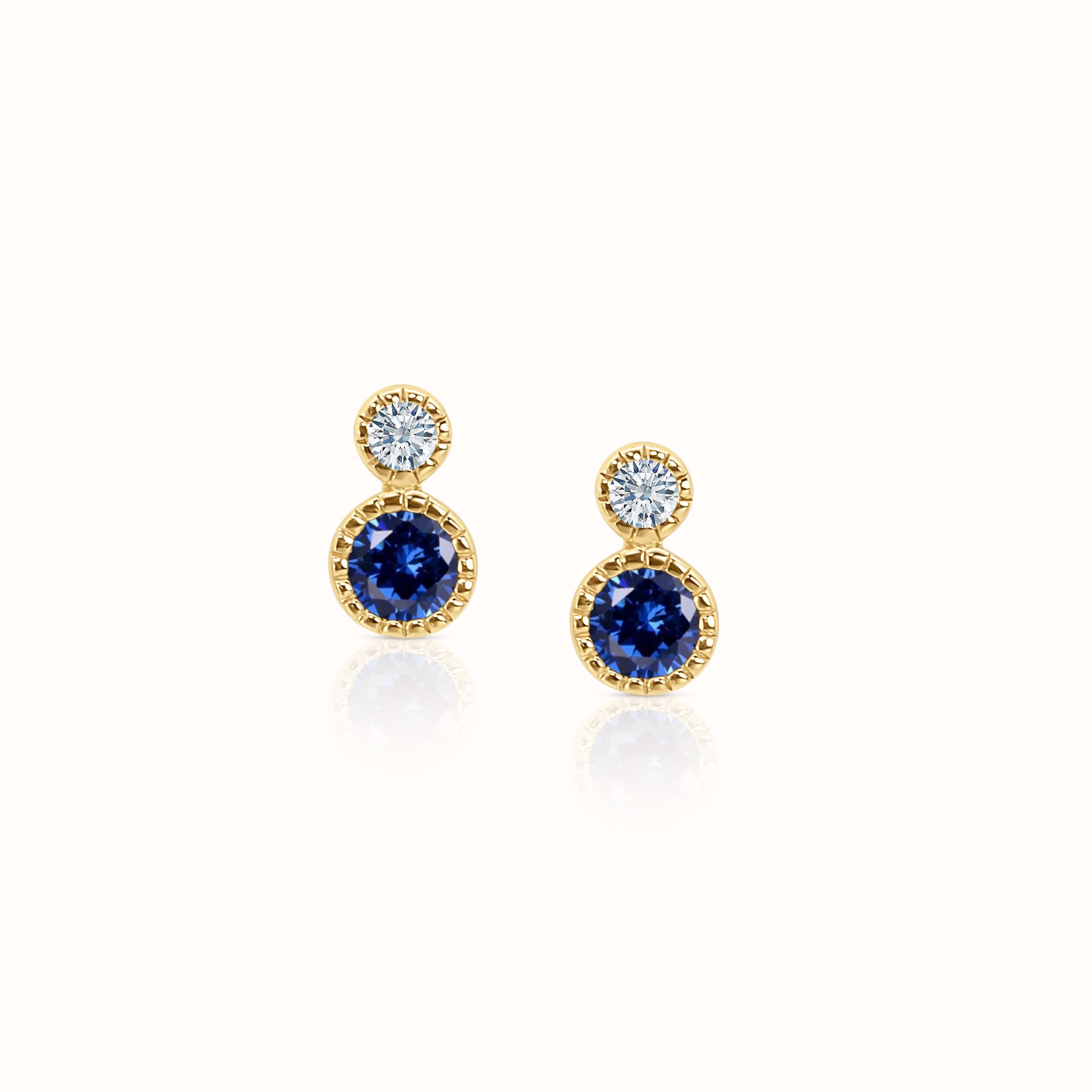 Sapphire & Diamond Studs