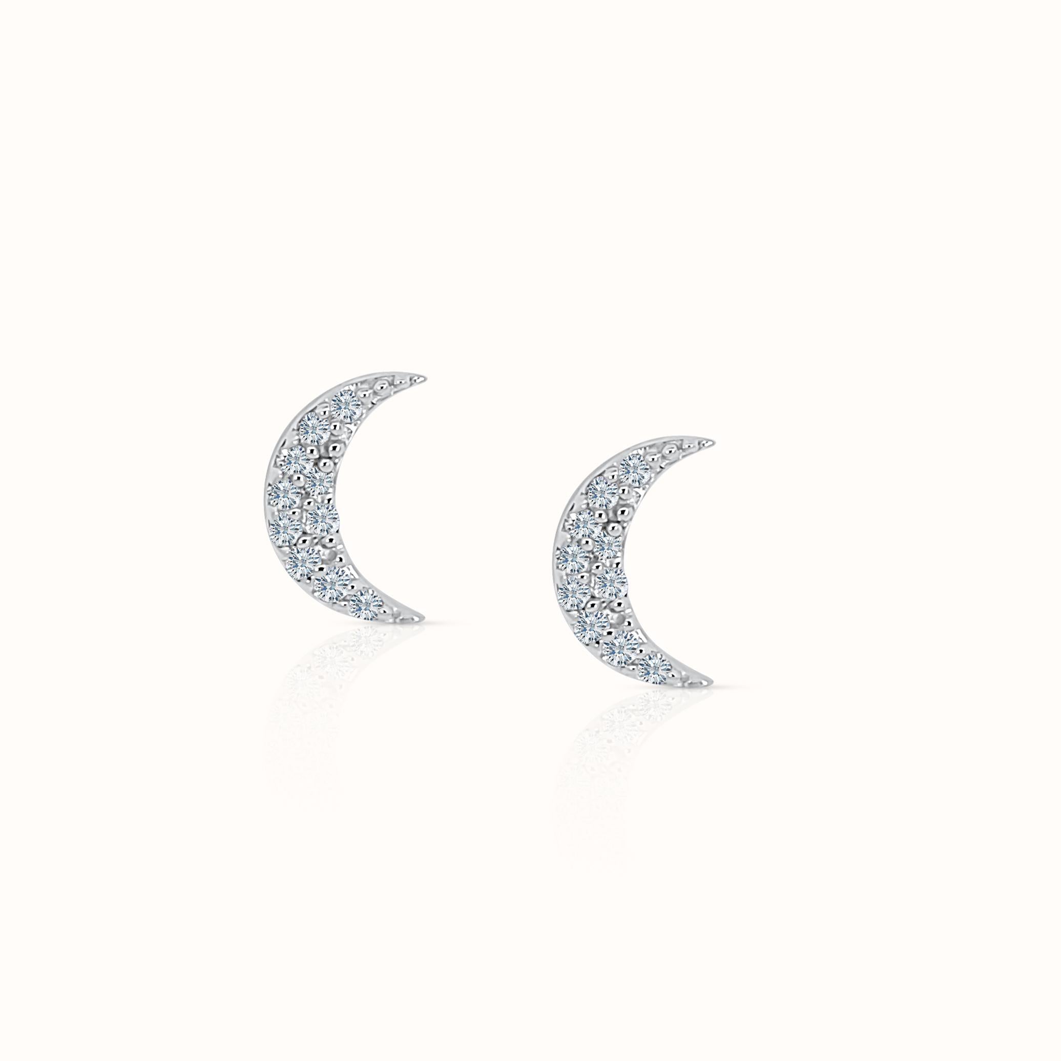 Crescent Diamond Studs