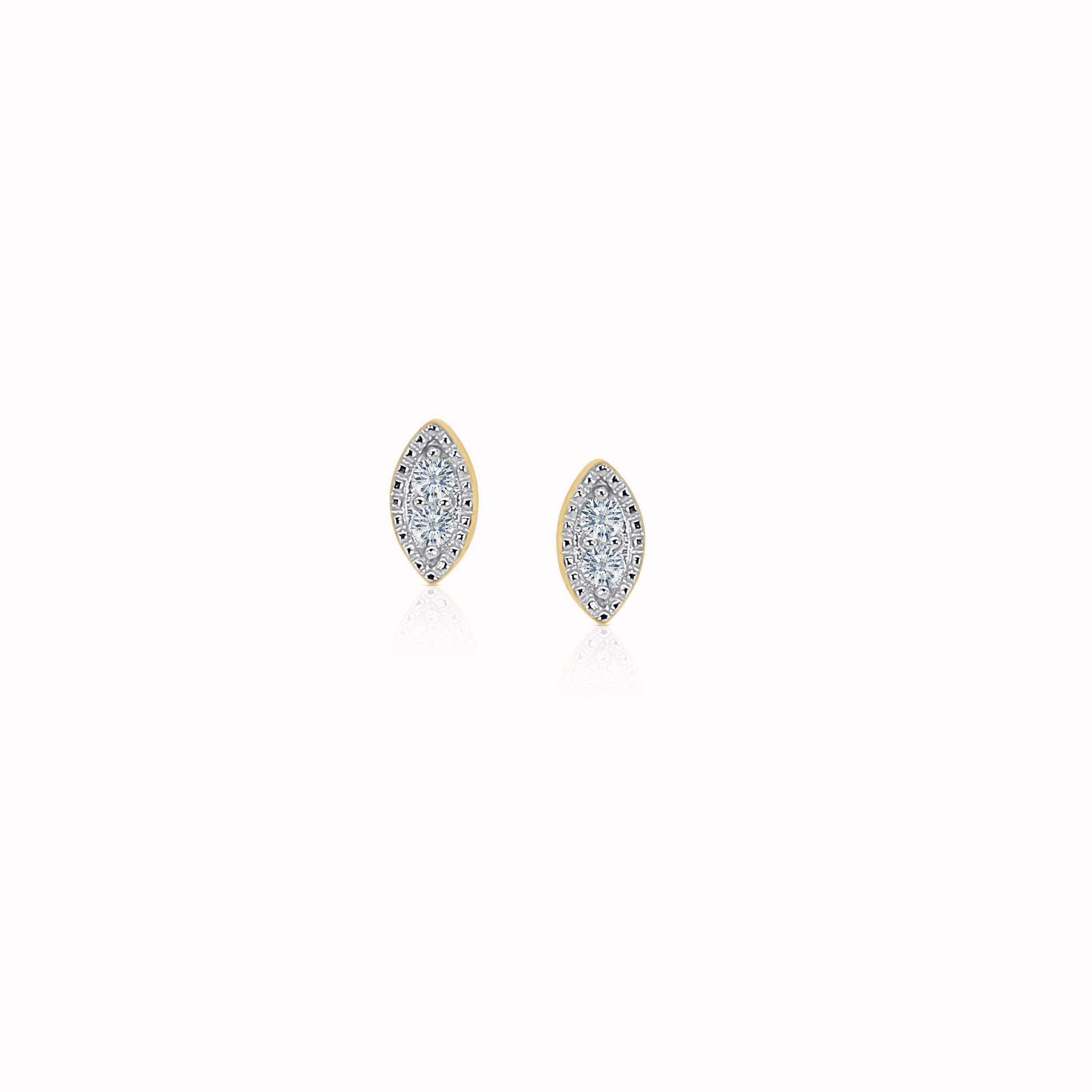 Milgrain Marquise Diamond Studs