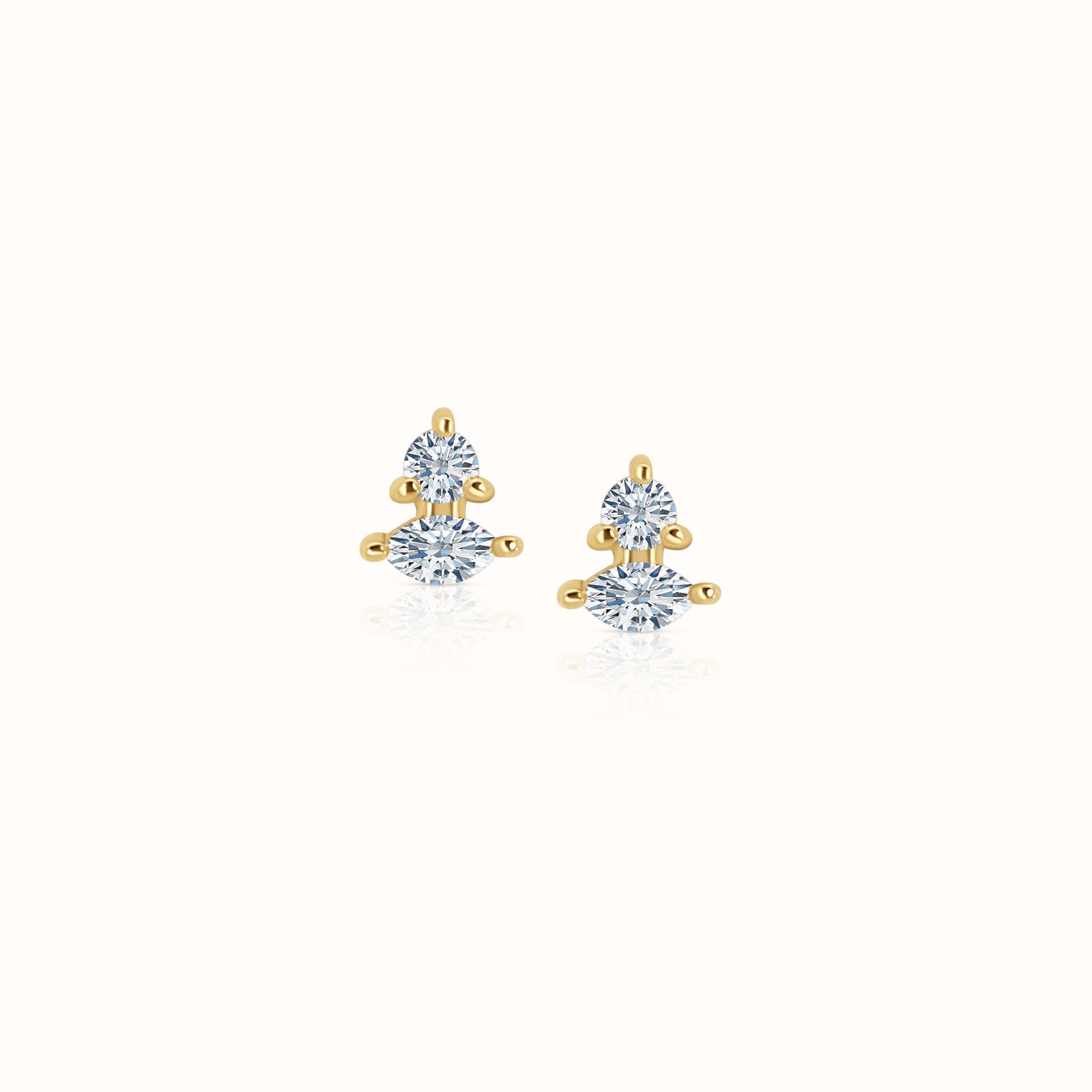 Double Diamond Studs