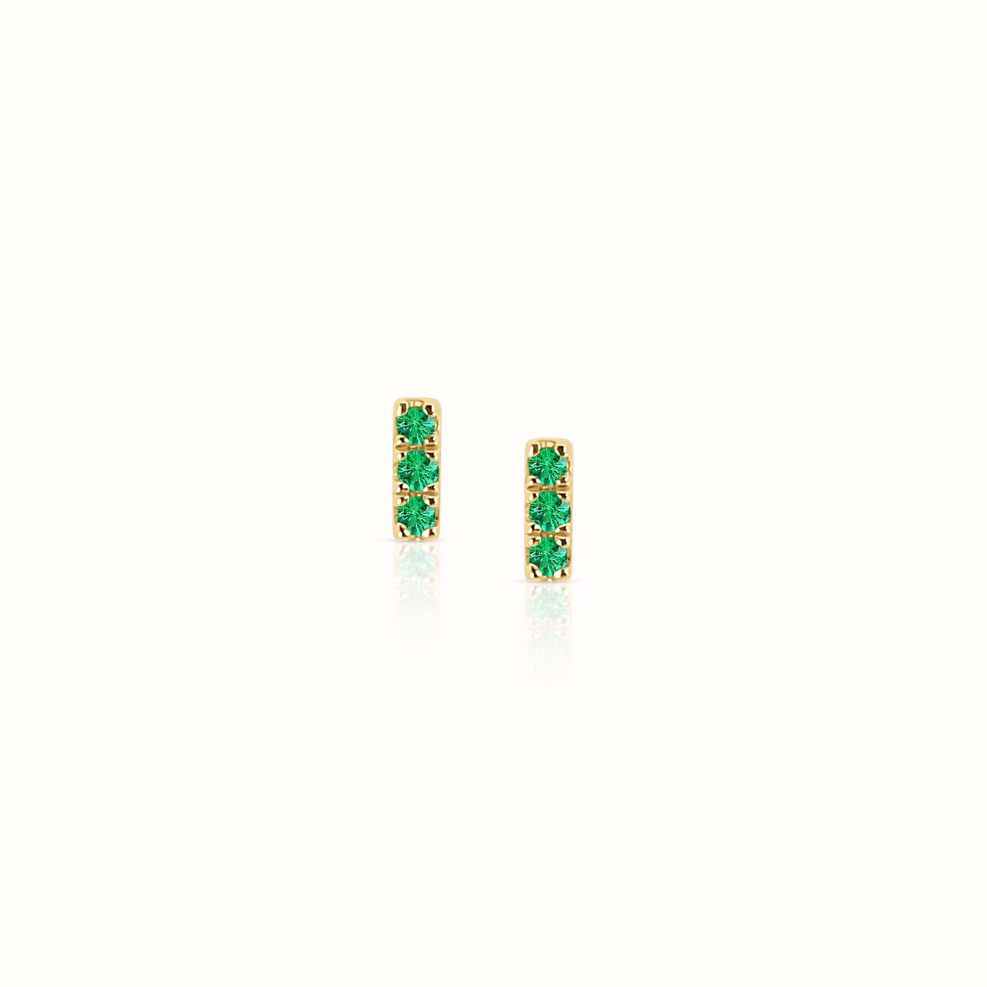 Emerald Bar Studs