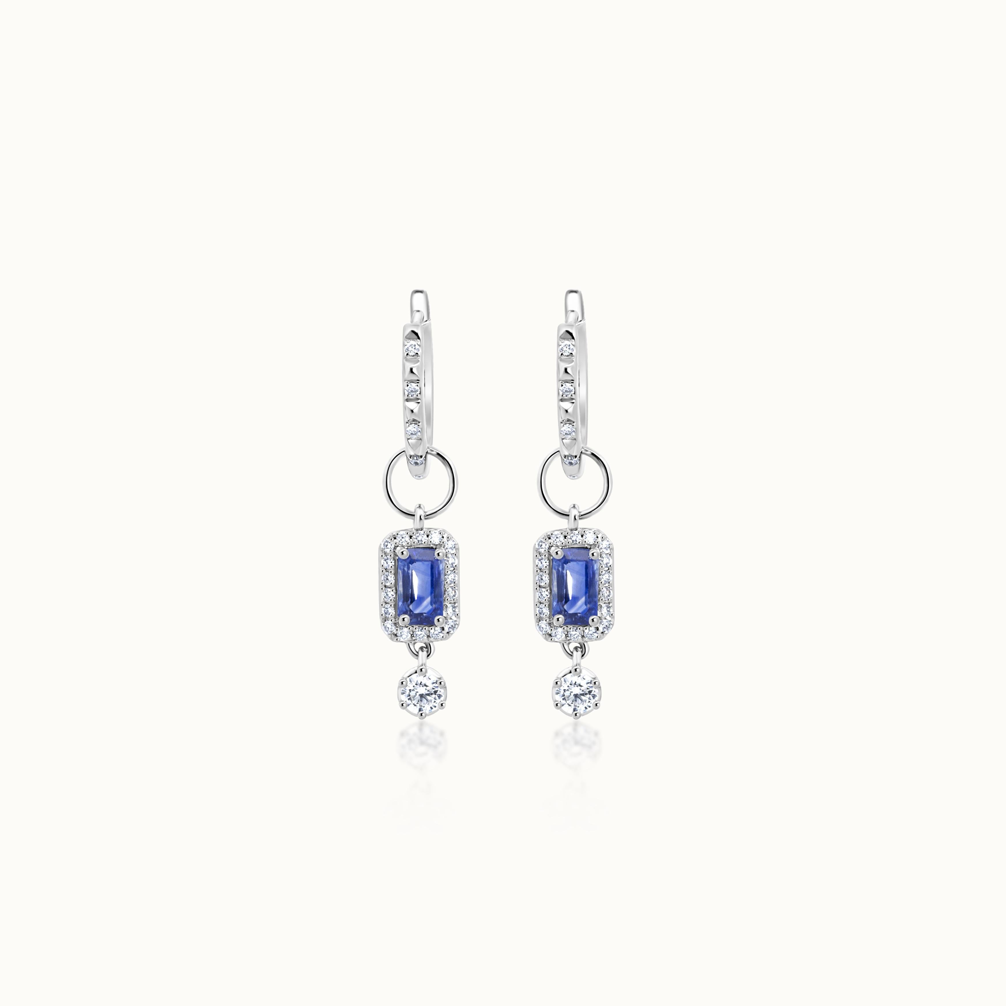 Sapphire & Diamond Dangle Earrings