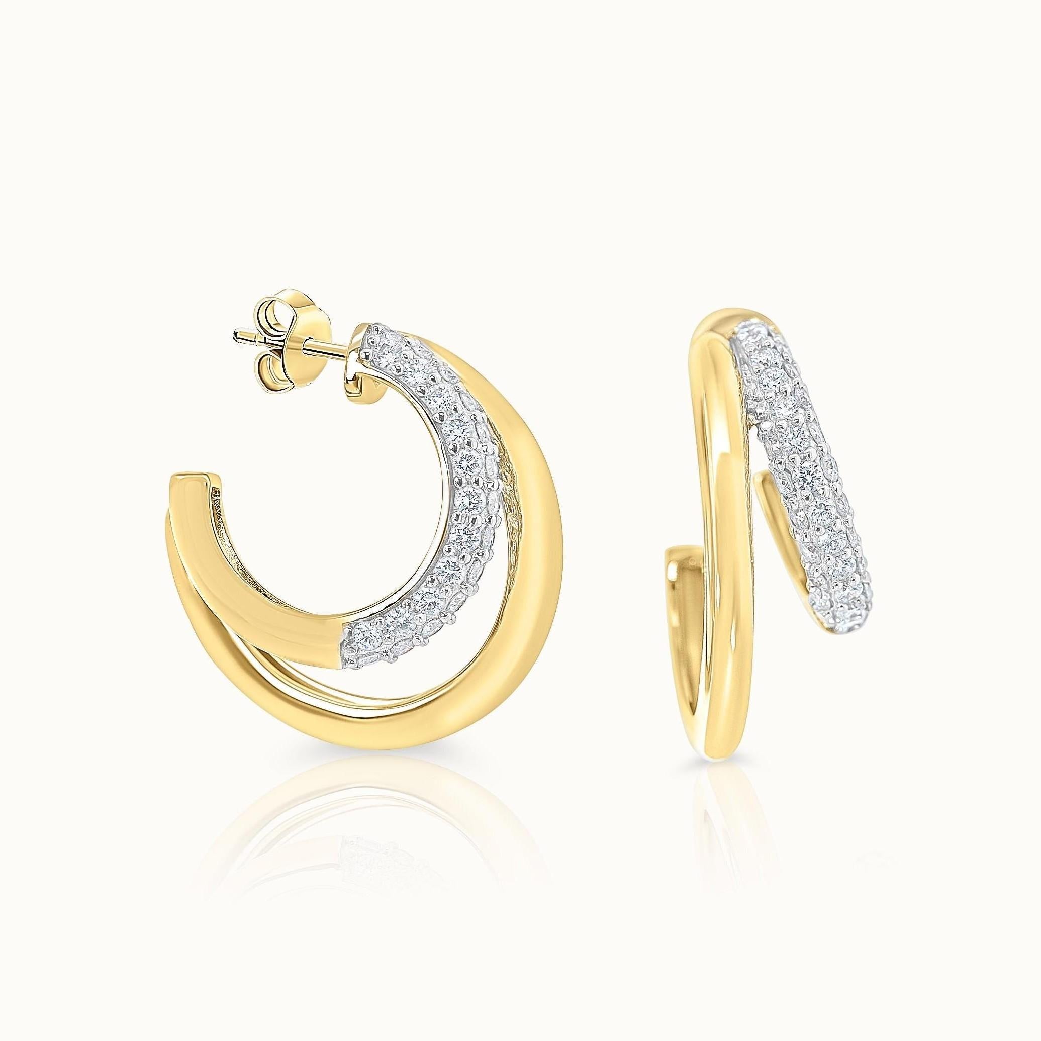 Double Hoop Diamond Earrings