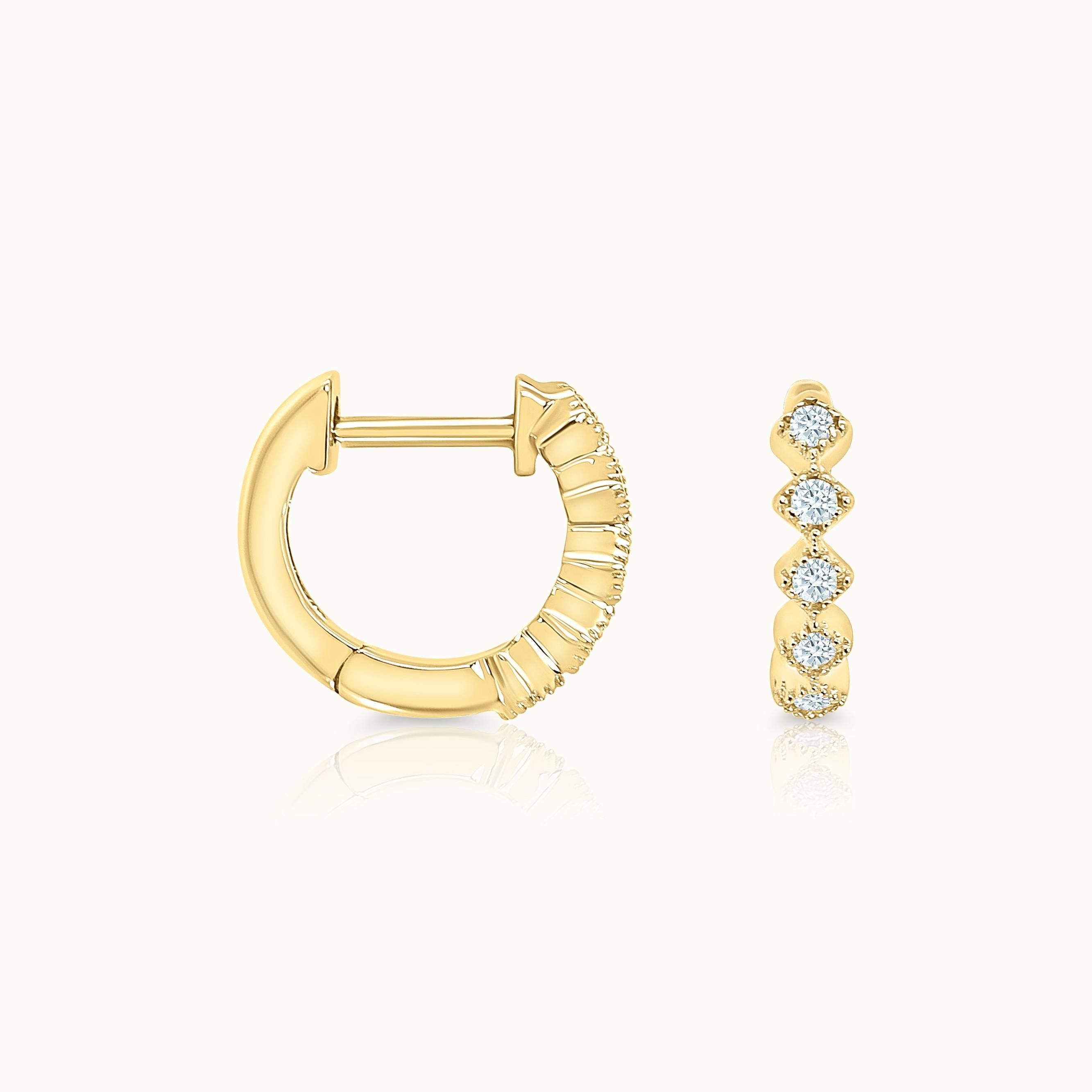 Milgrain Diamond Huggies