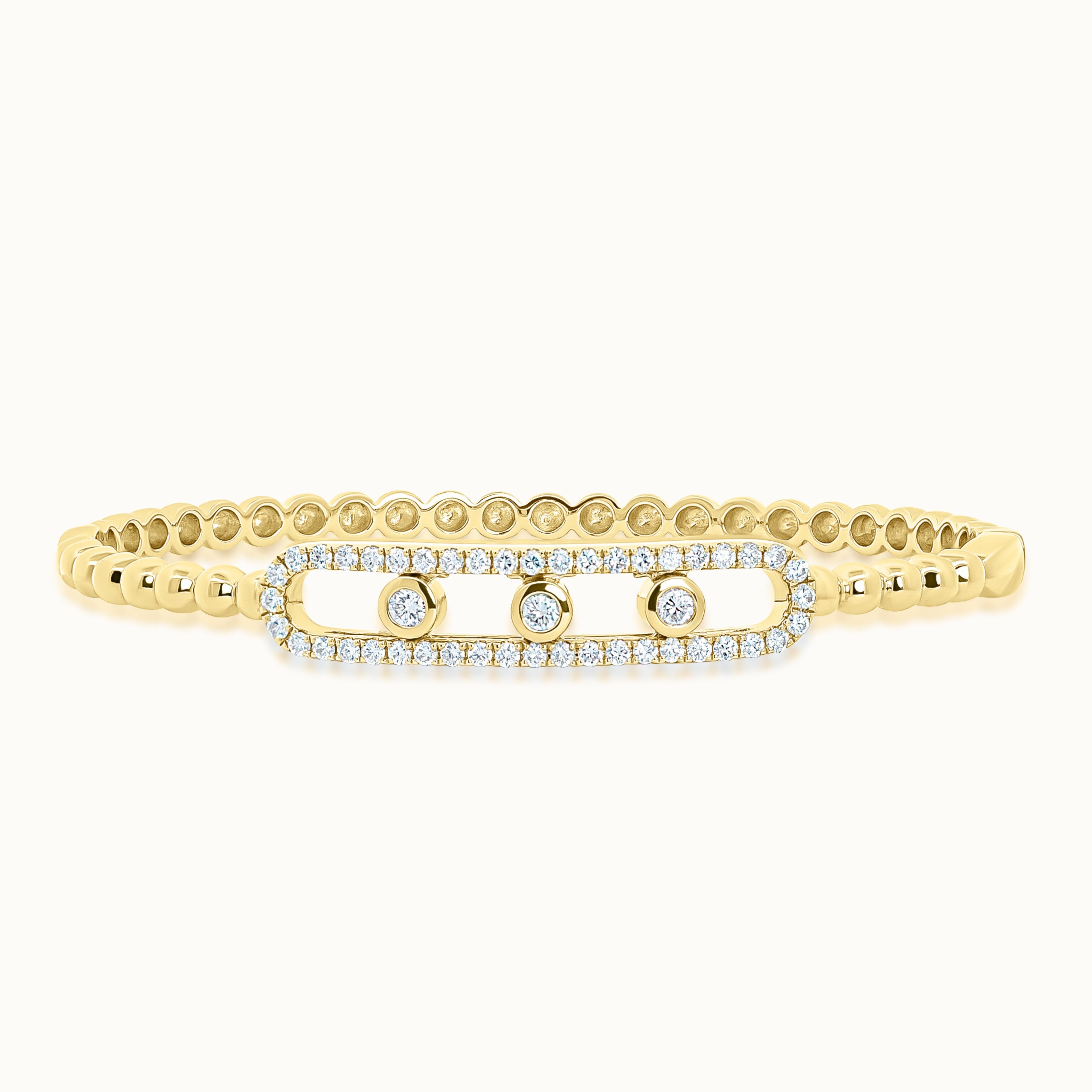 Sliding Diamond Beaded Bangle