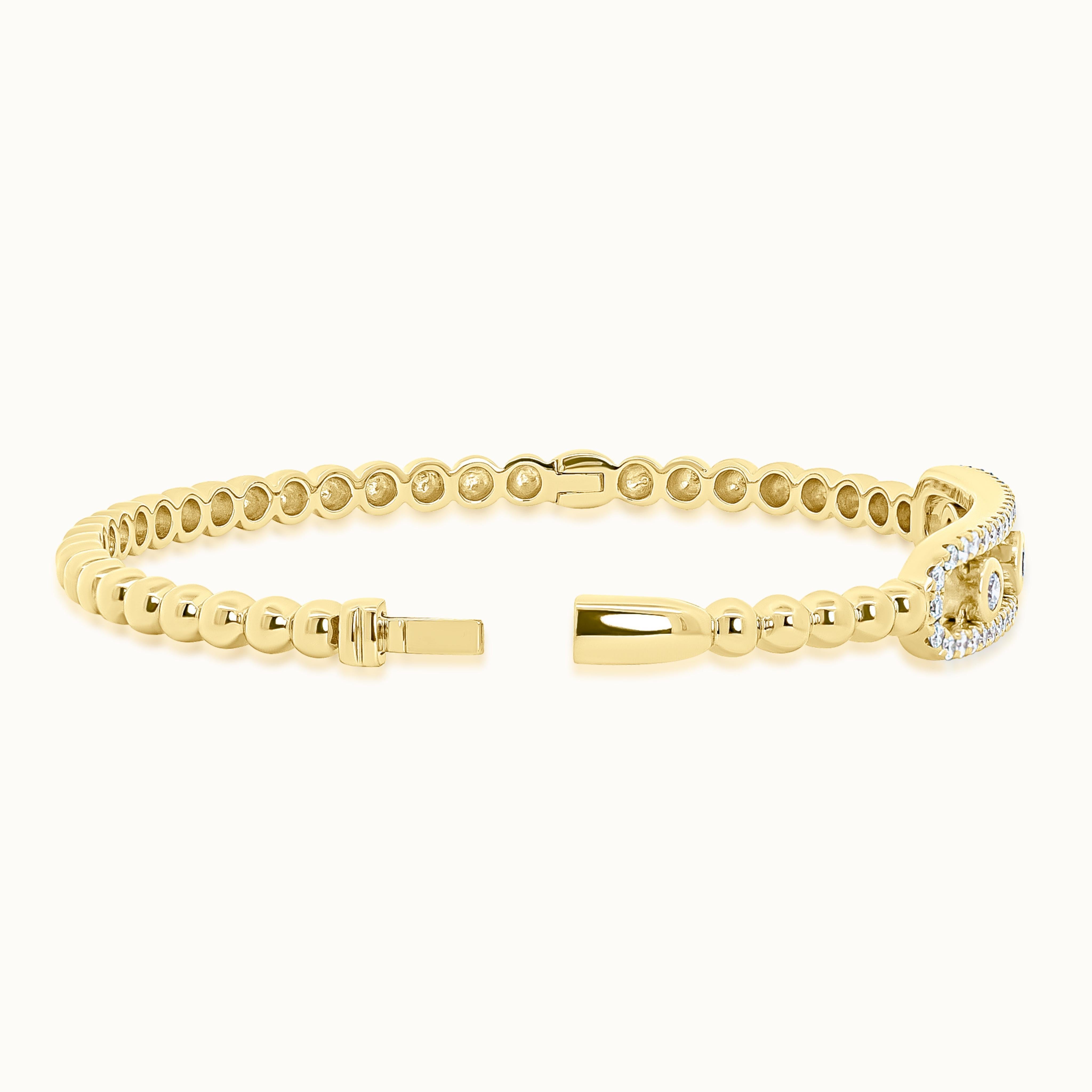 Sliding Diamond Beaded Bangle