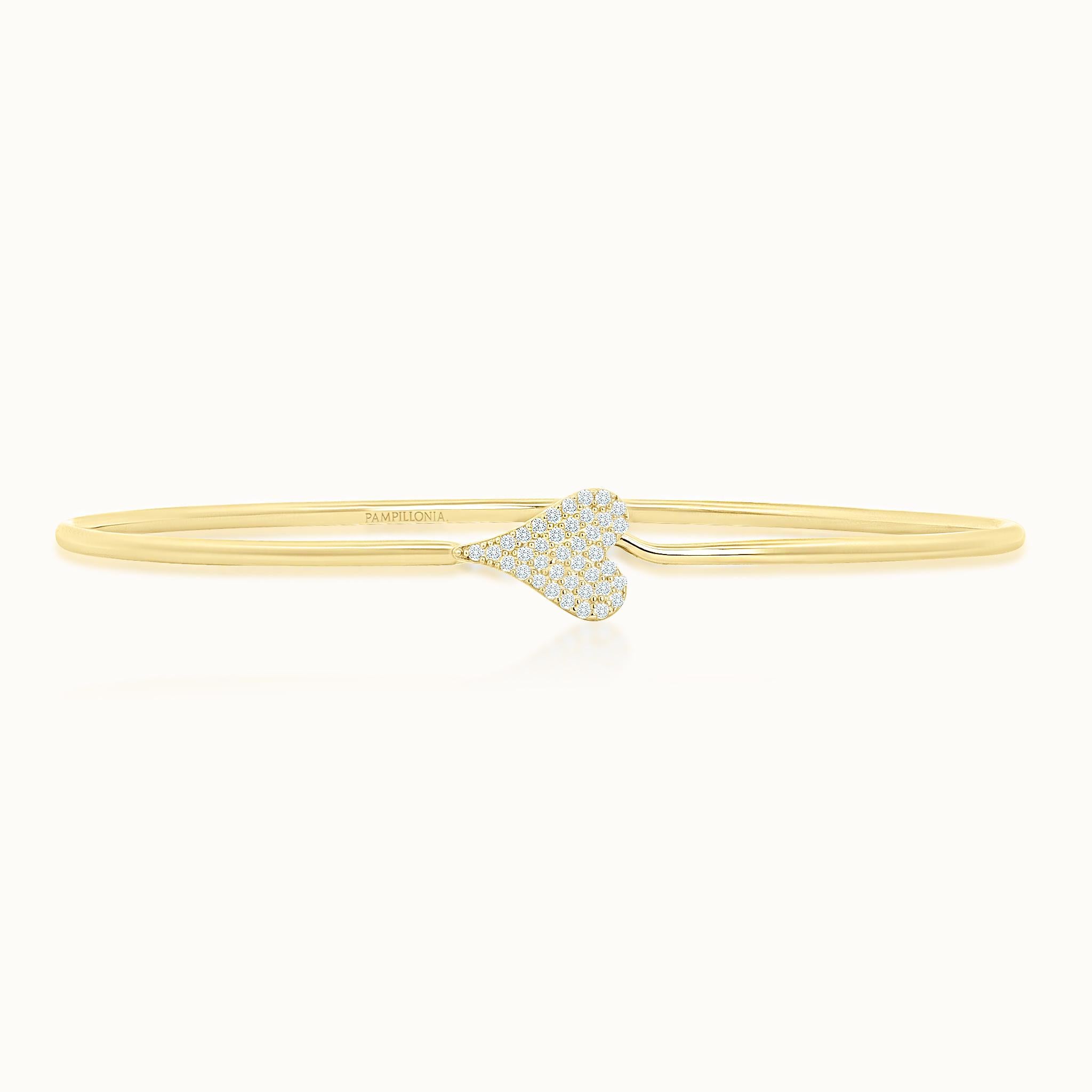 Pave Heart Hook Bangle