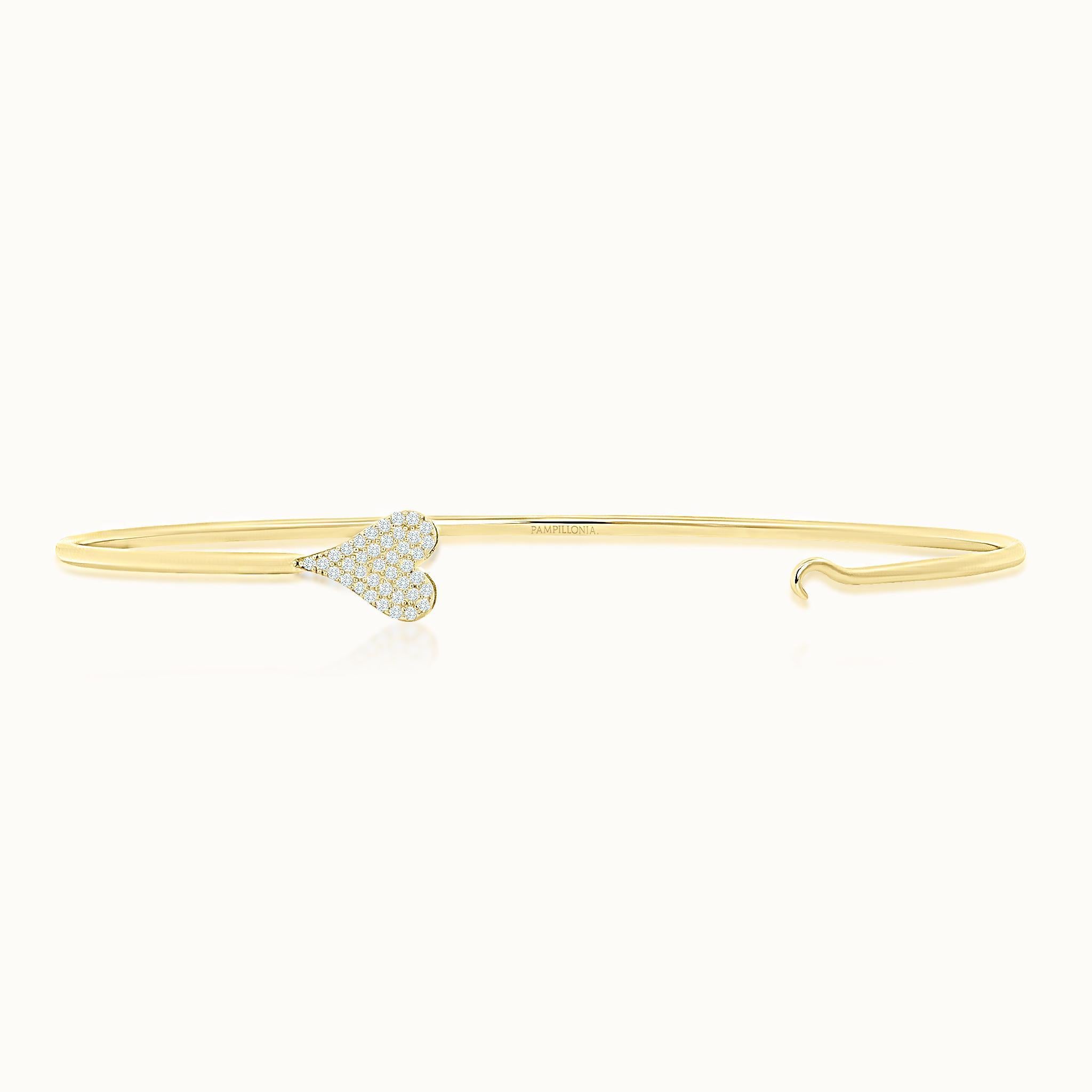 Pave Heart Hook Bangle