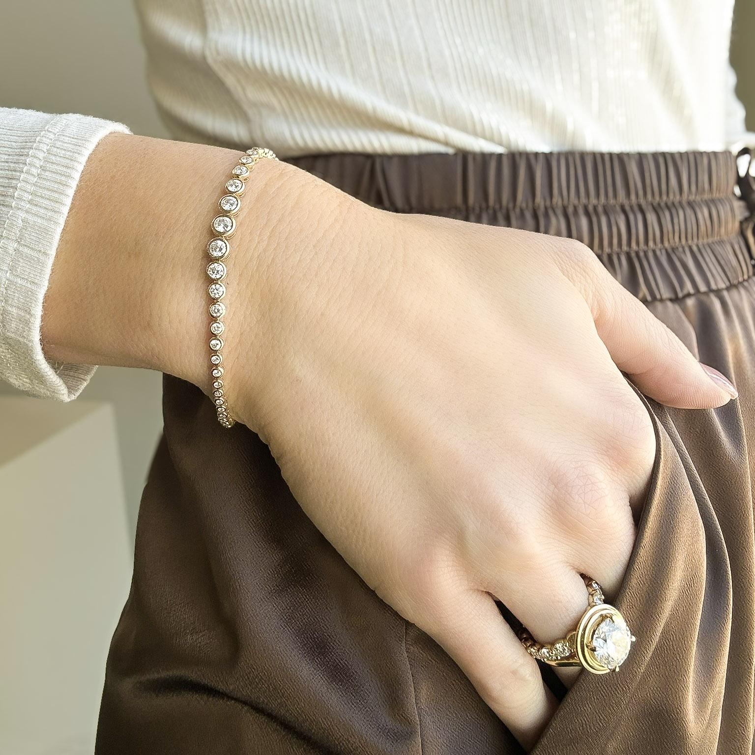 Bezel Set Diamond Bracelet