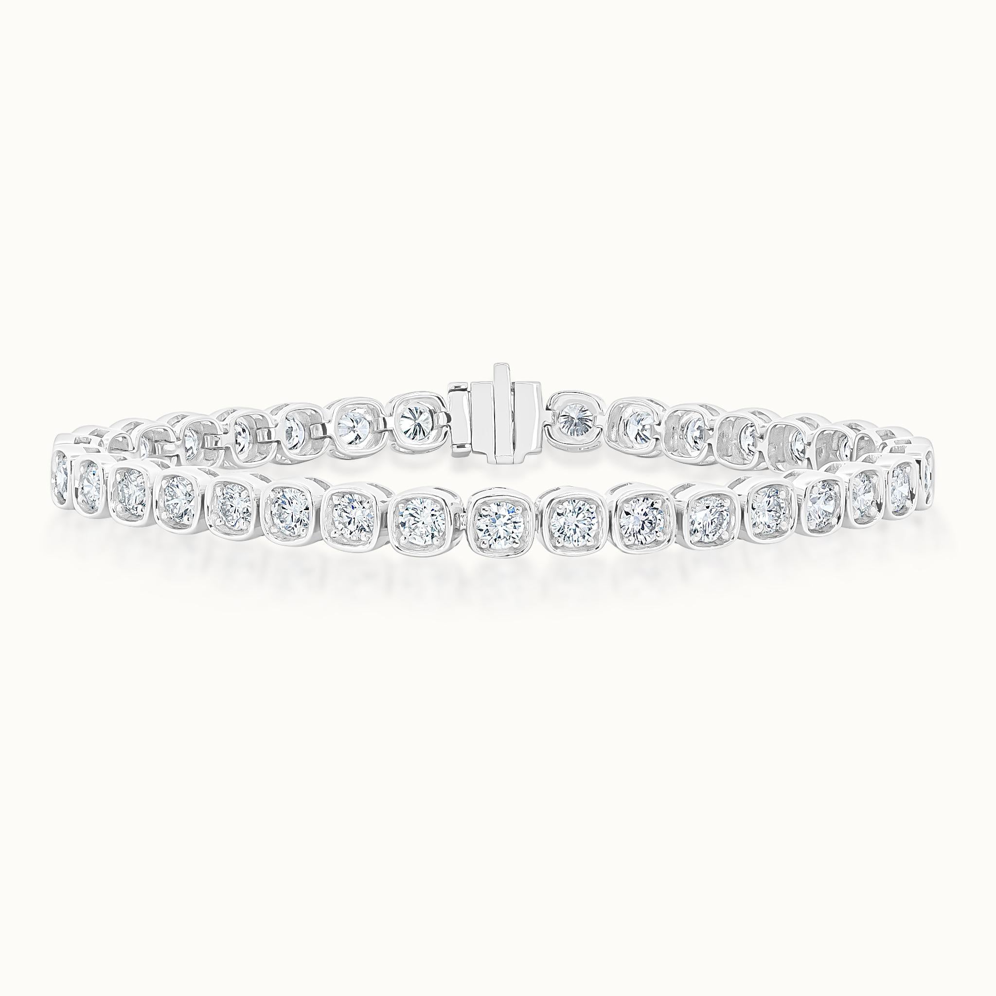 Round Bezel Set Line Bracelet
