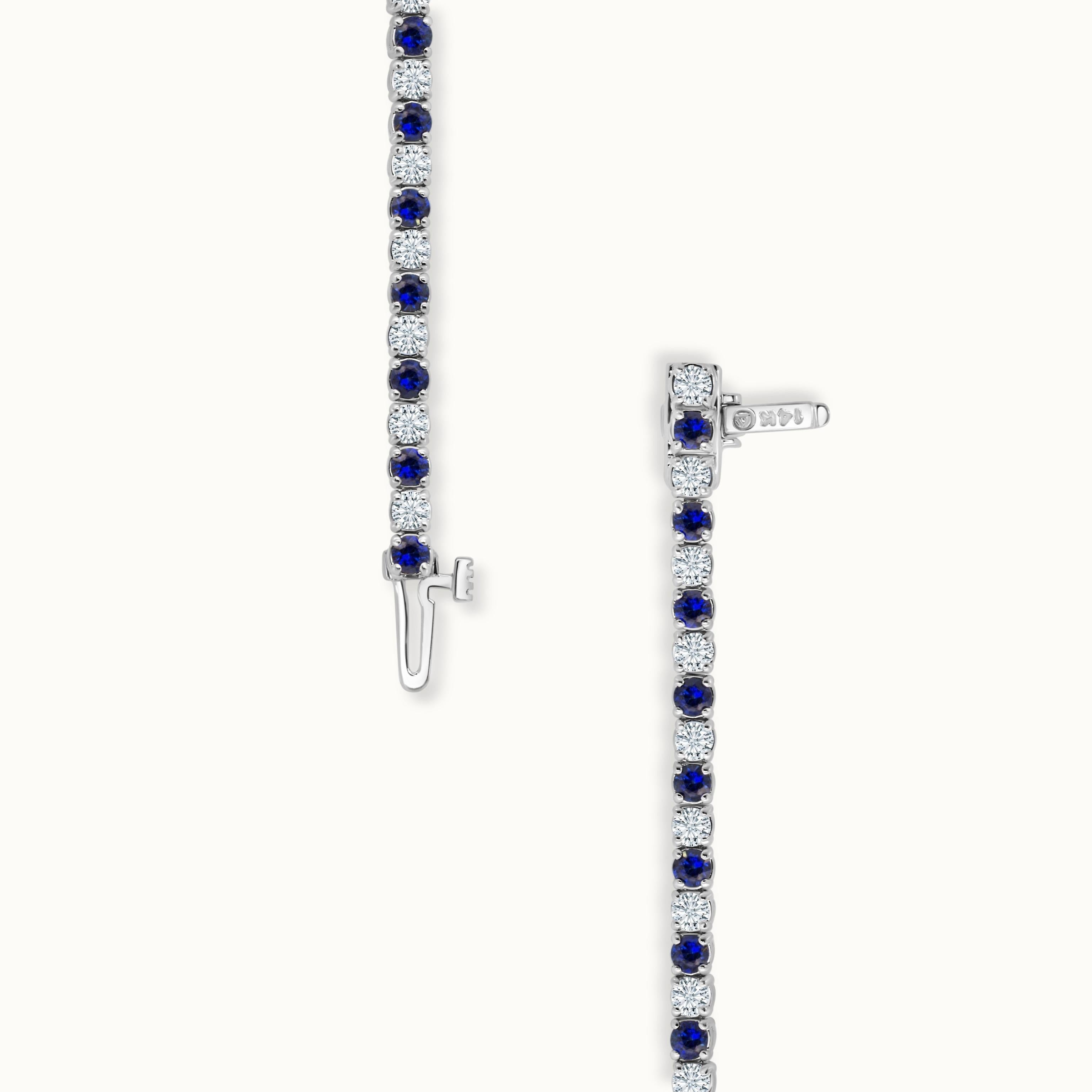 Diamond & Sapphire Line Bracelet