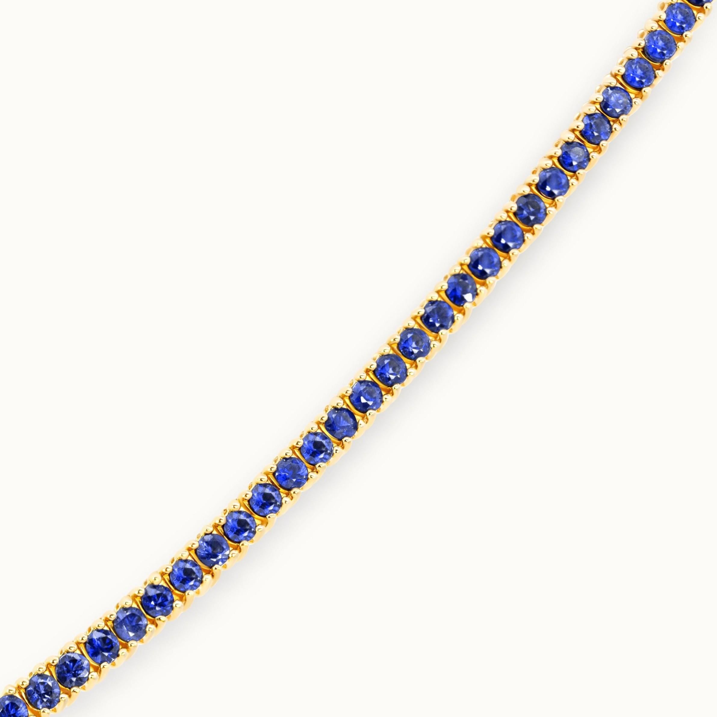 Blue Sapphire Line Necklace