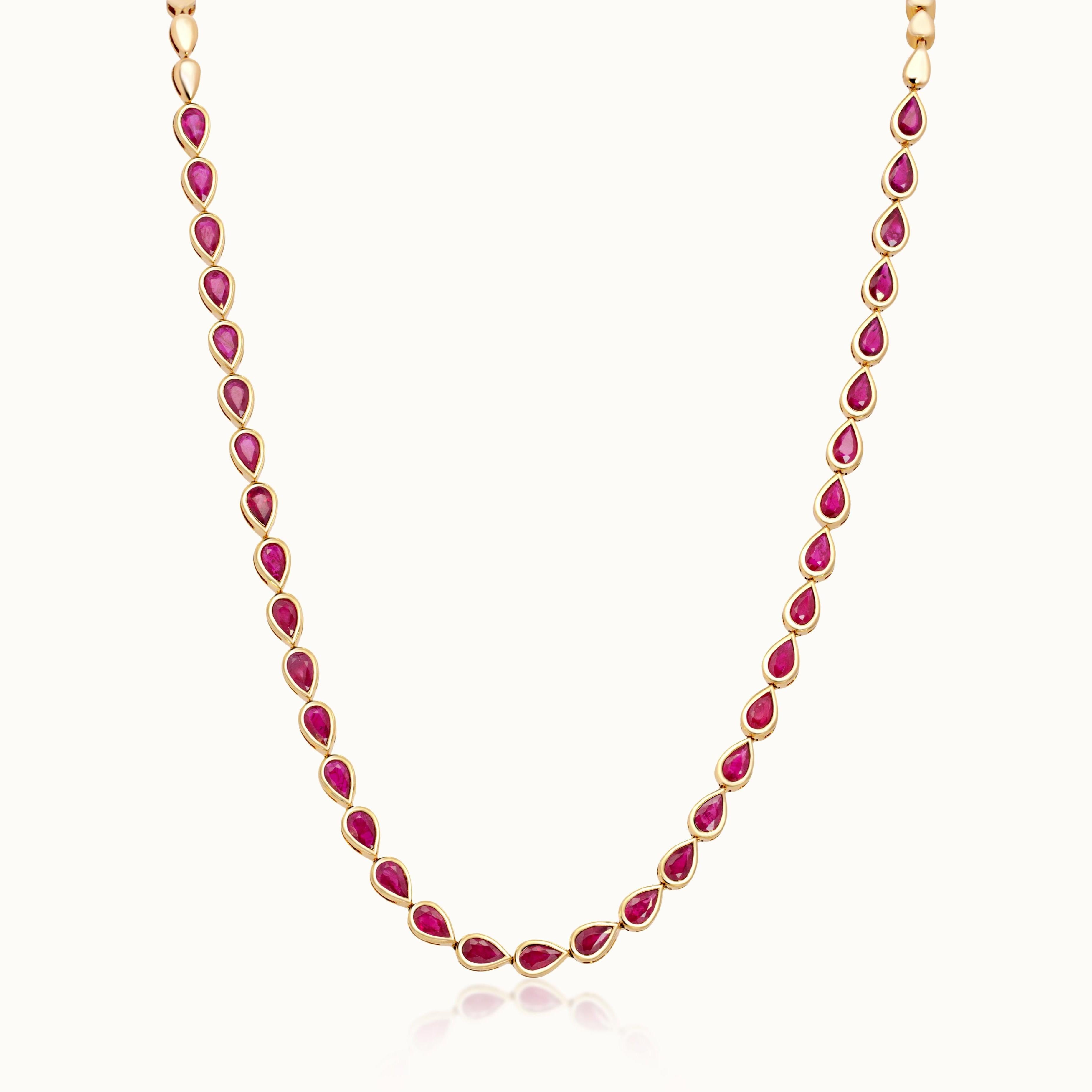 Bezel Set Ruby Necklace