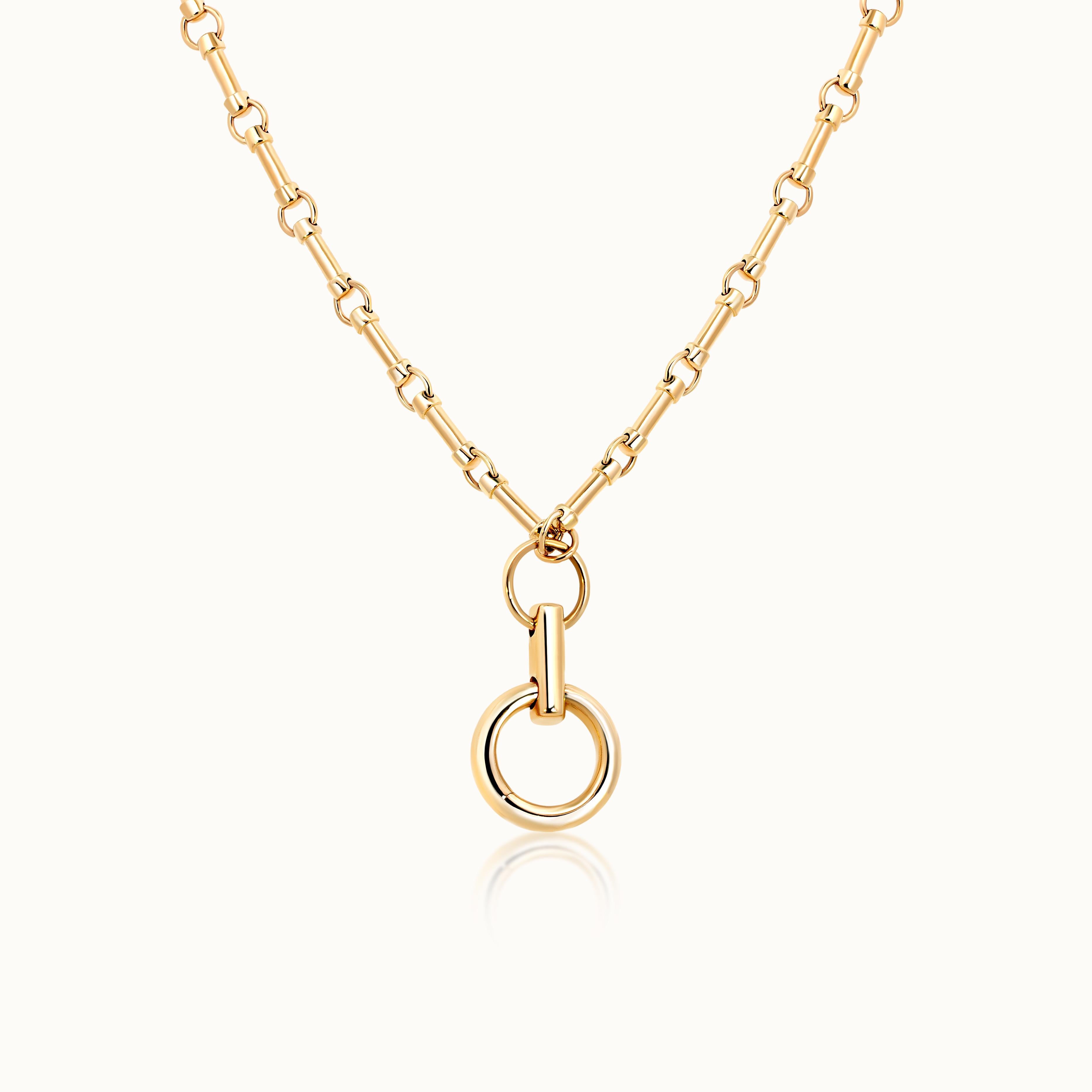 Bar & Circle Link Chain with Push Lock