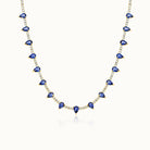 Diamond & Sapphire Station Line Necklace