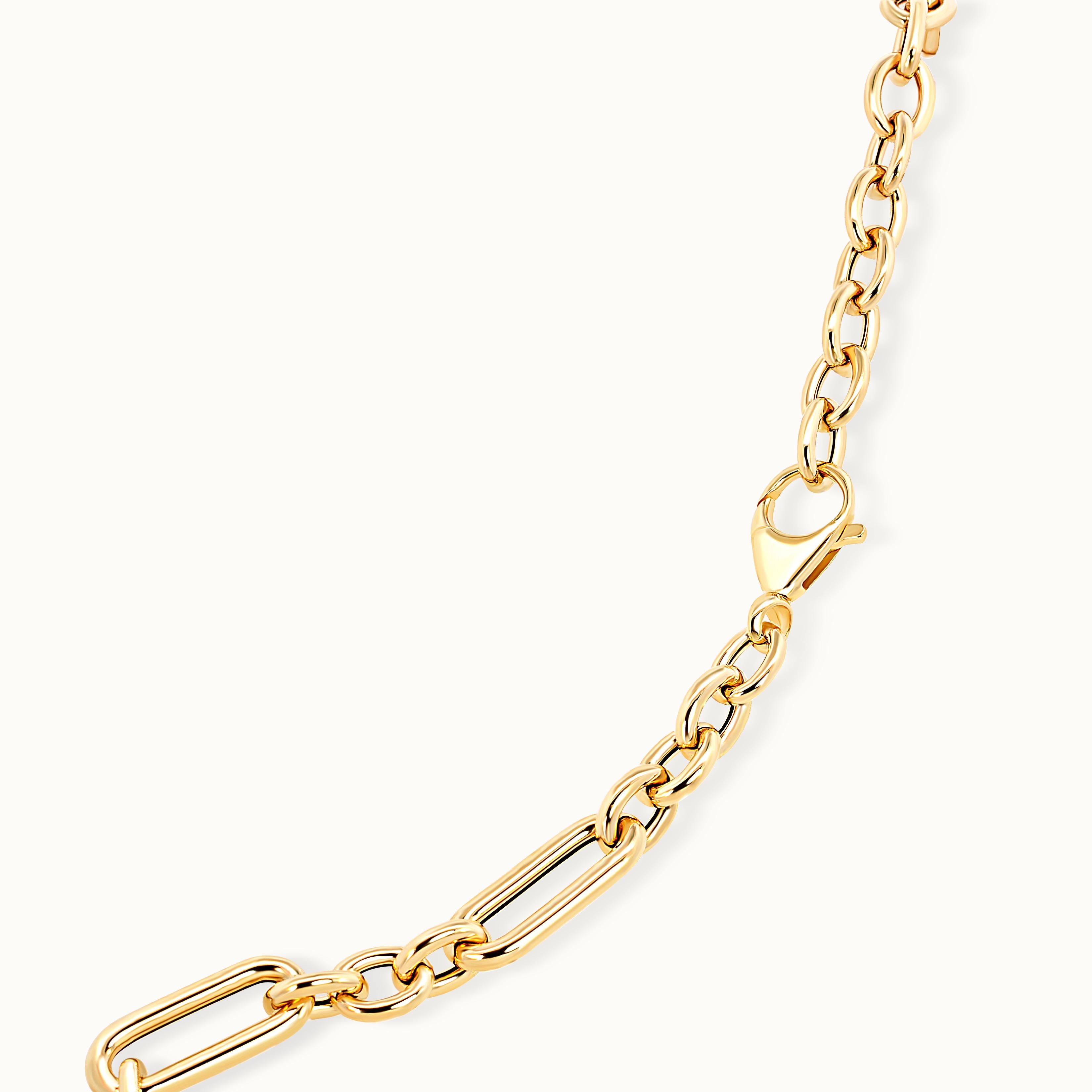 Mixed Link Necklace with Push Lock & Toggle Charm