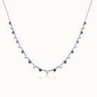 Diamond & Sapphire Station Necklace