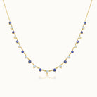 Diamond & Sapphire Station Necklace