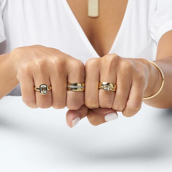 Quinn Emerald Cut East & West Diamond Ring