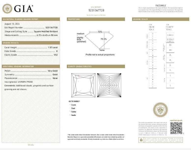 Two Tone Princess Cut Diamond Solitaire