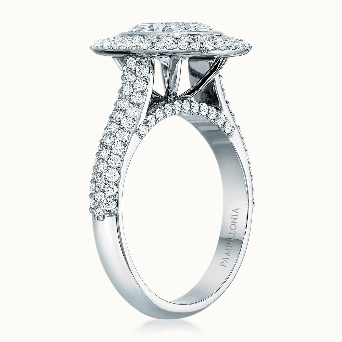 Kathleen Bezel Set Oval Diamond Halo