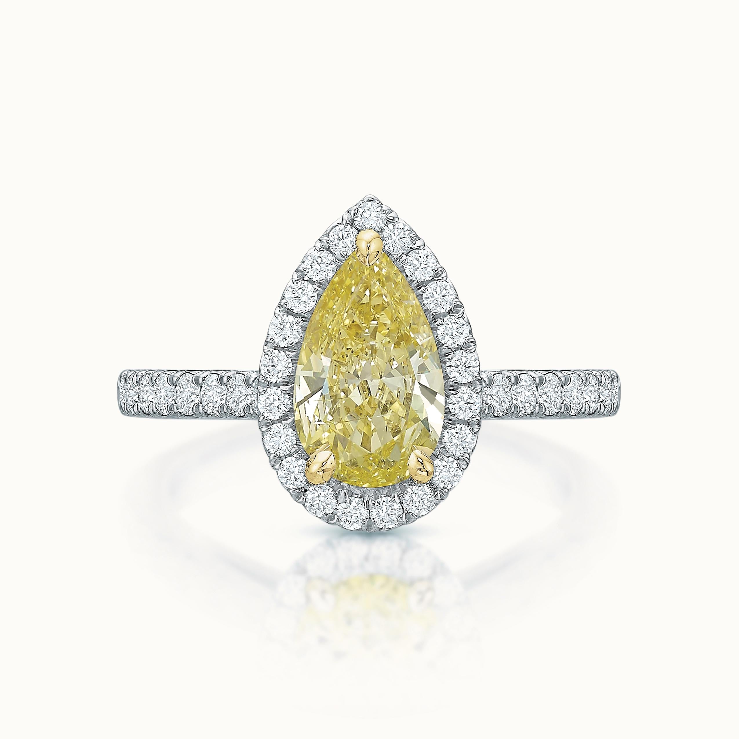 Kate Diamond Halo Pear Yellow