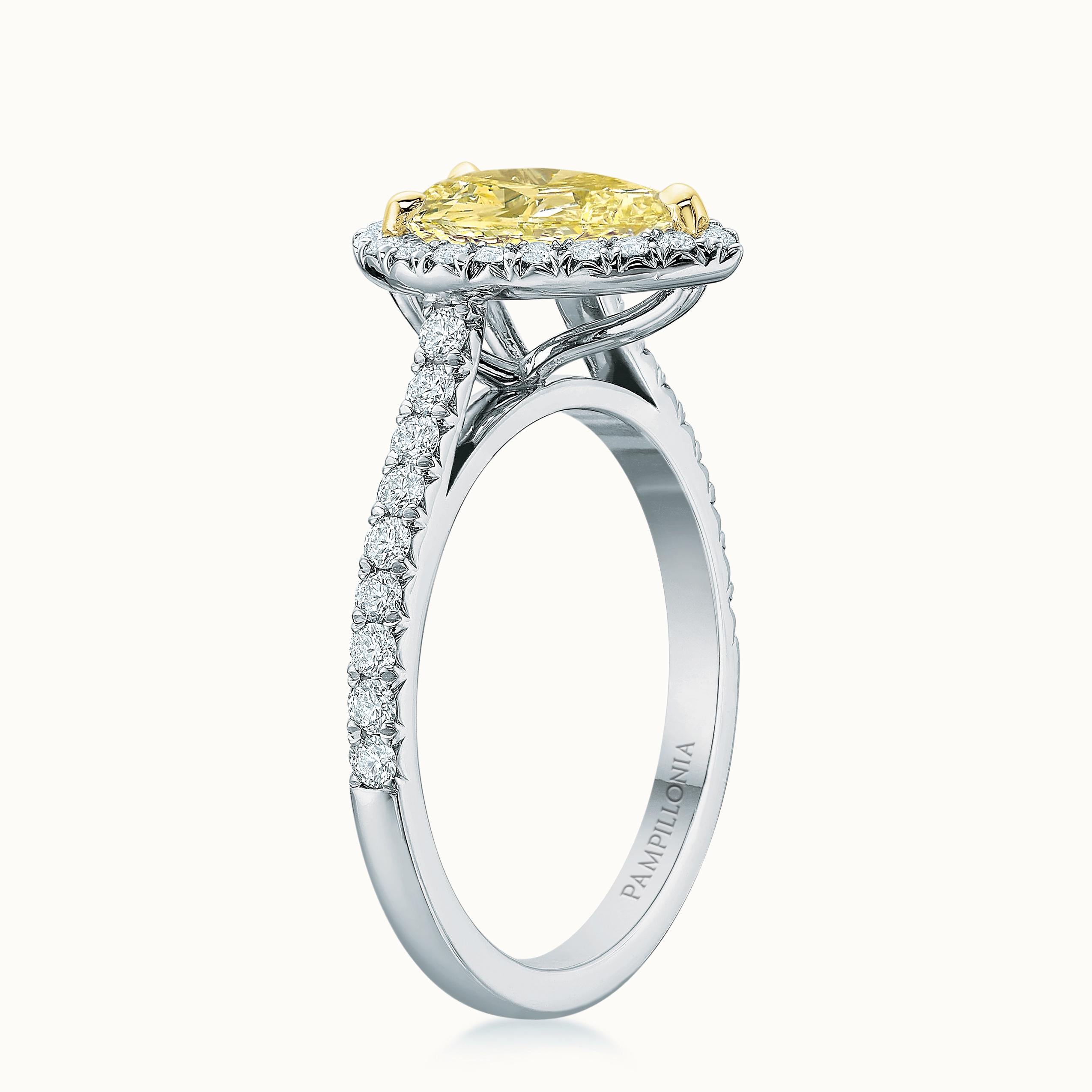 Kate Diamond Halo Pear Yellow