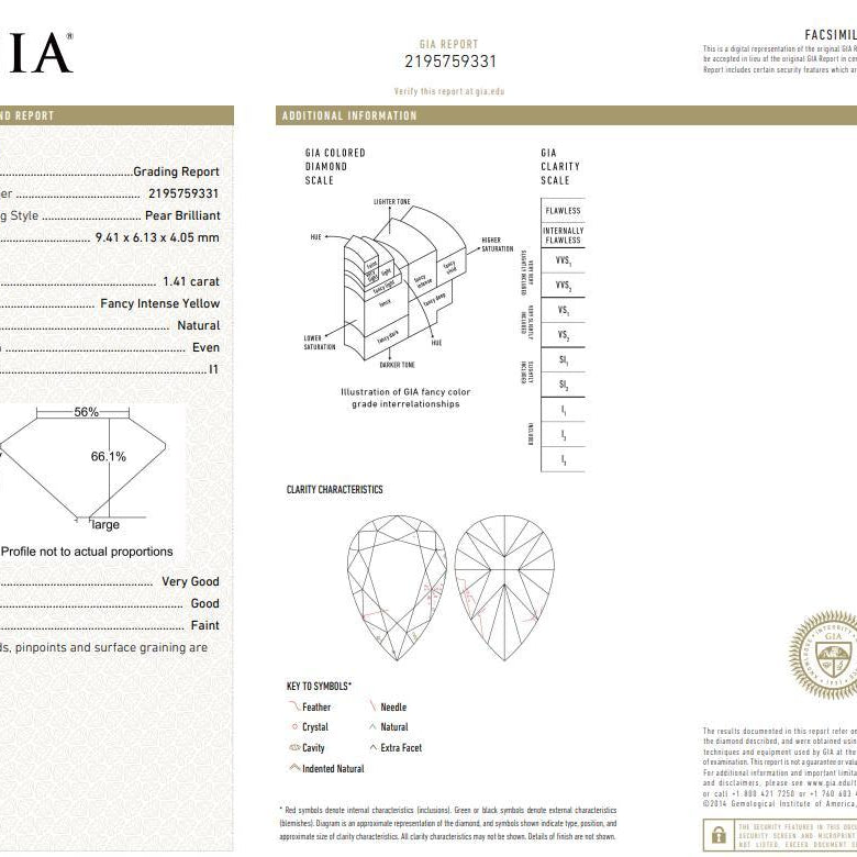 Kate Diamond Halo Pear Yellow