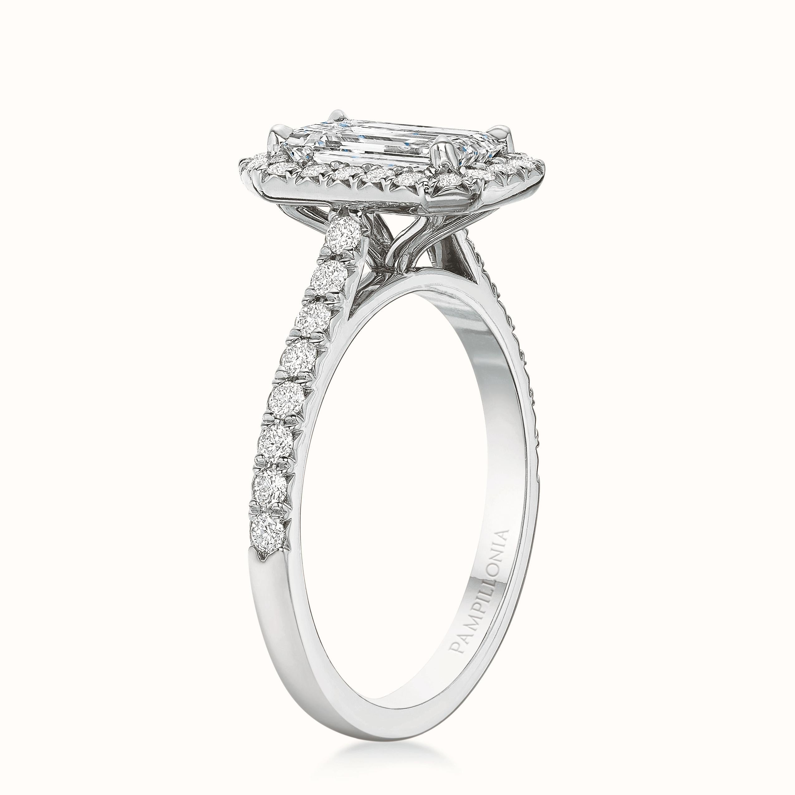 Kate Diamond Halo Emerald Cut