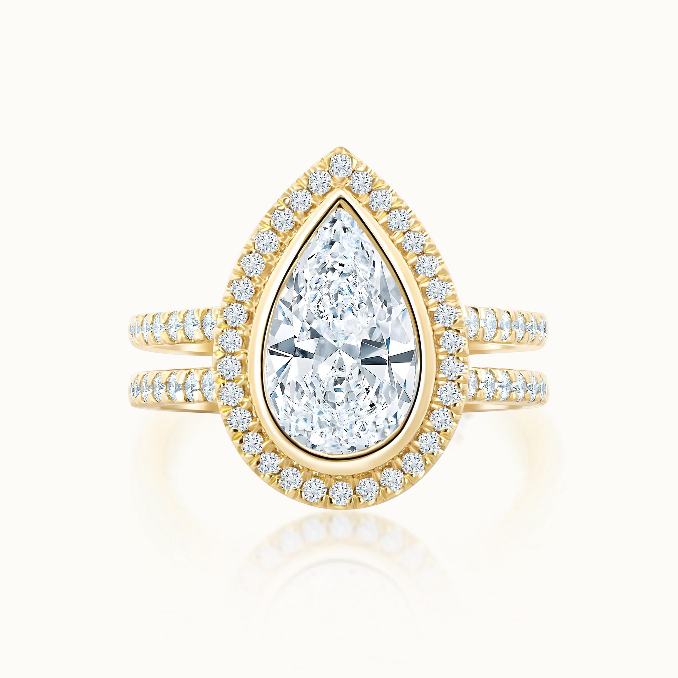 Gabriella Diamond Halo Pear