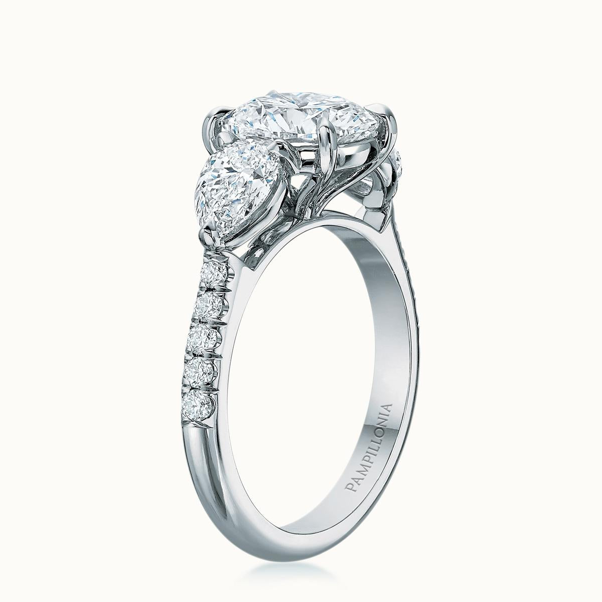 Lennon Round Diamond Three Stone Ring