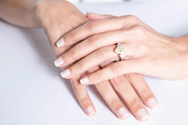 Kate Diamond Halo Three Stone Yellow