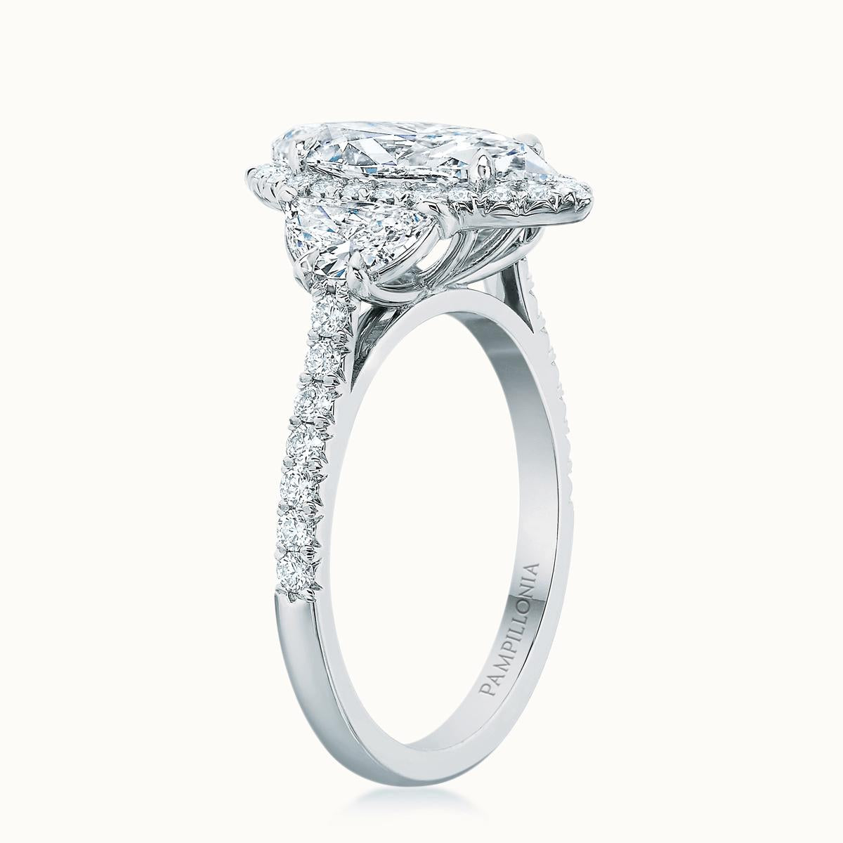 Kate Diamond Halo Three Stone Marquise