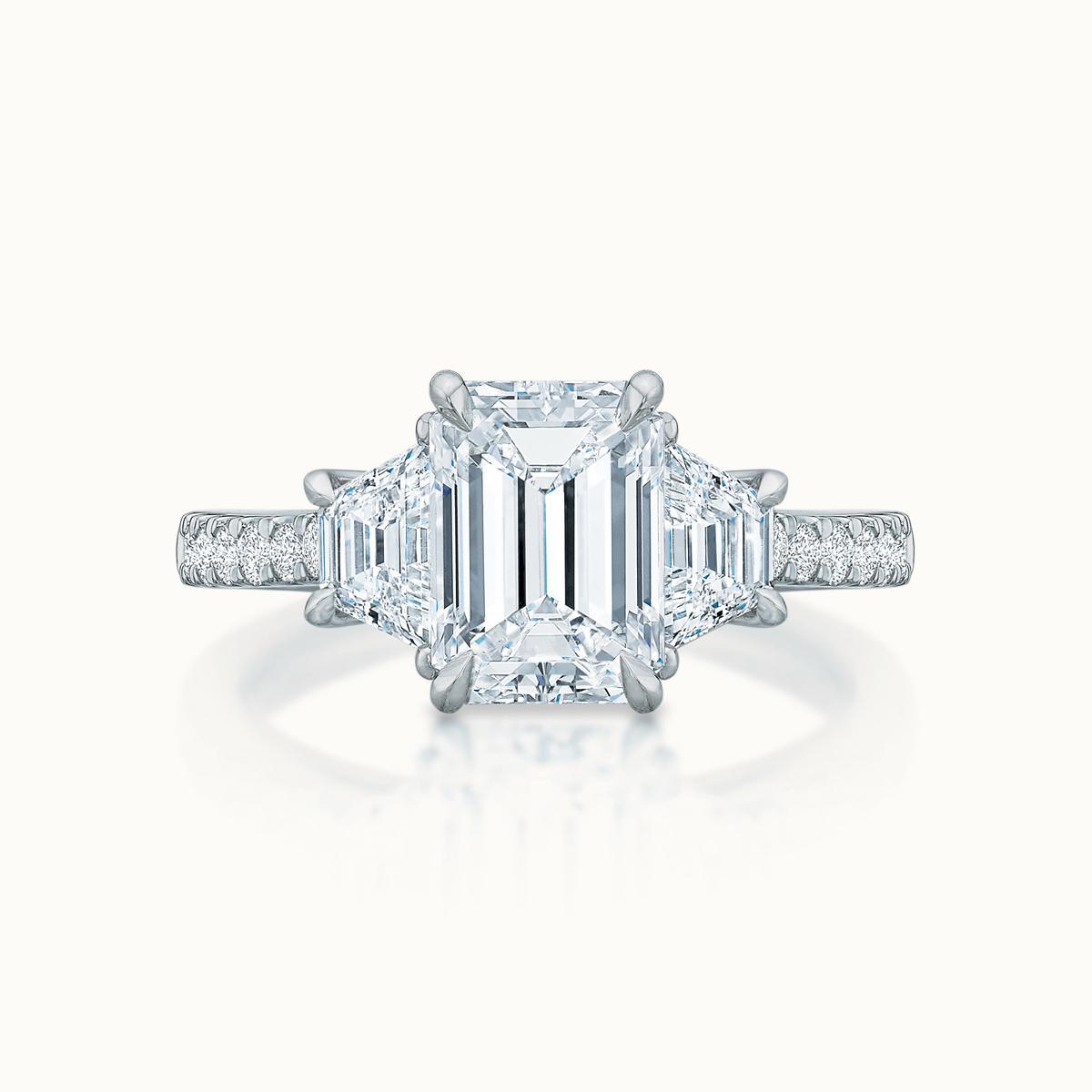 Lennon Emerald Cut Diamond Three Stone