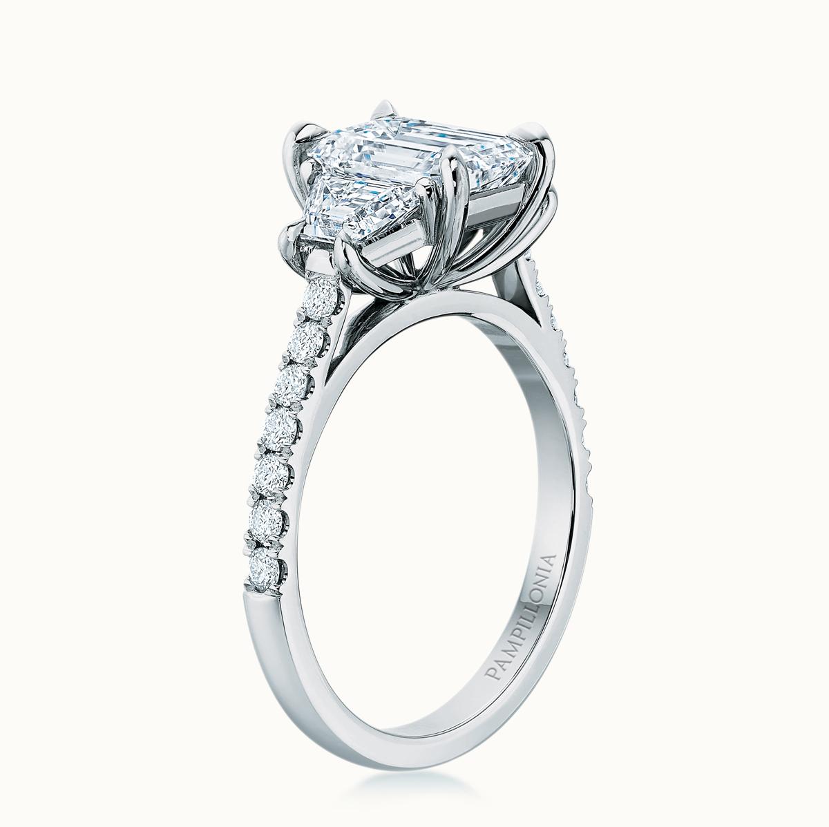 Lennon Emerald Cut Diamond Three Stone