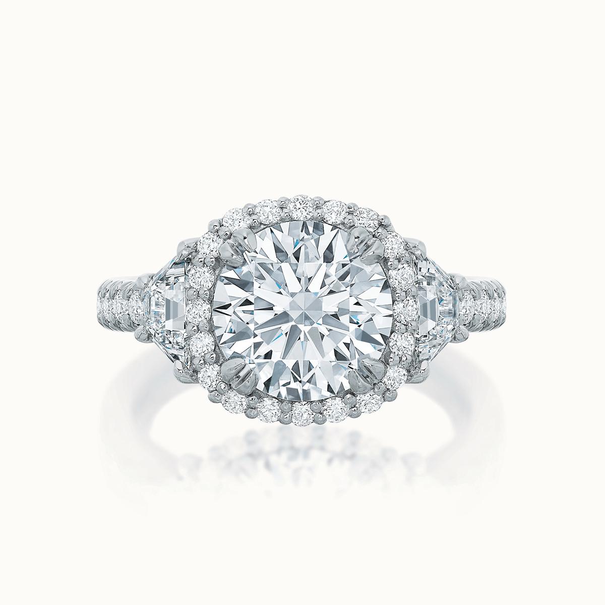 Savannah Three Stone Diamond Halo