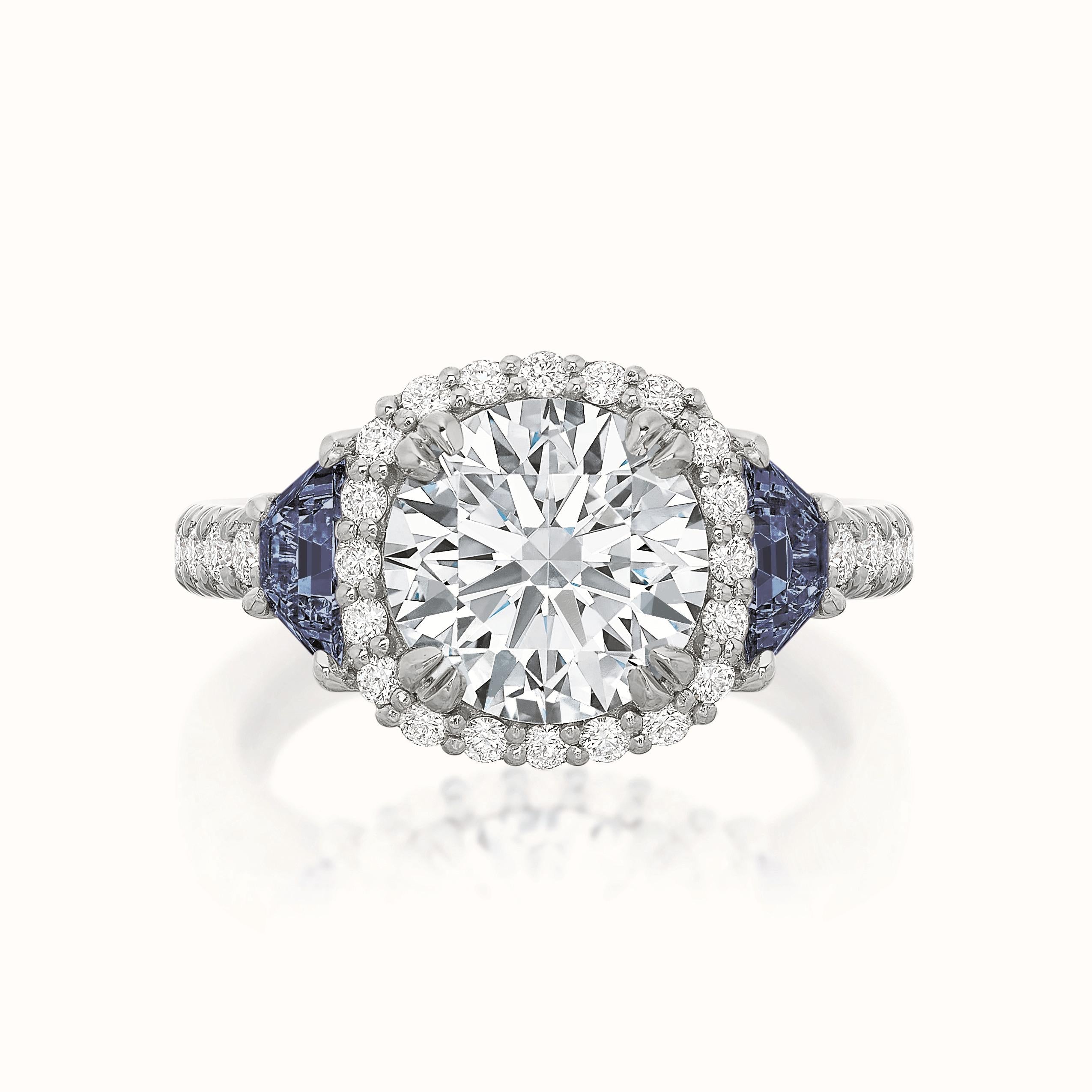 Savannah Three Stone Diamond and Sapphire