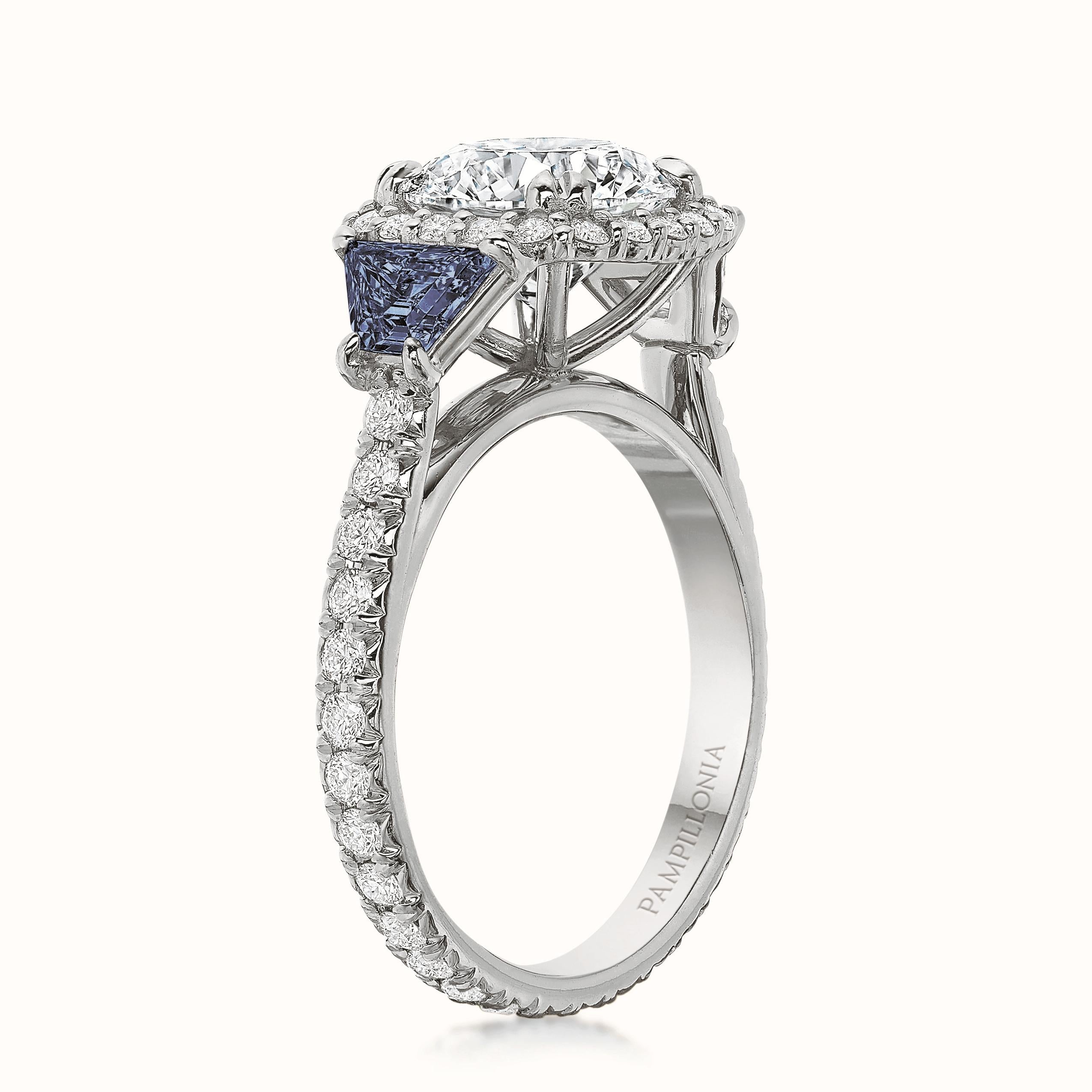 Savannah Three Stone Diamond and Sapphire