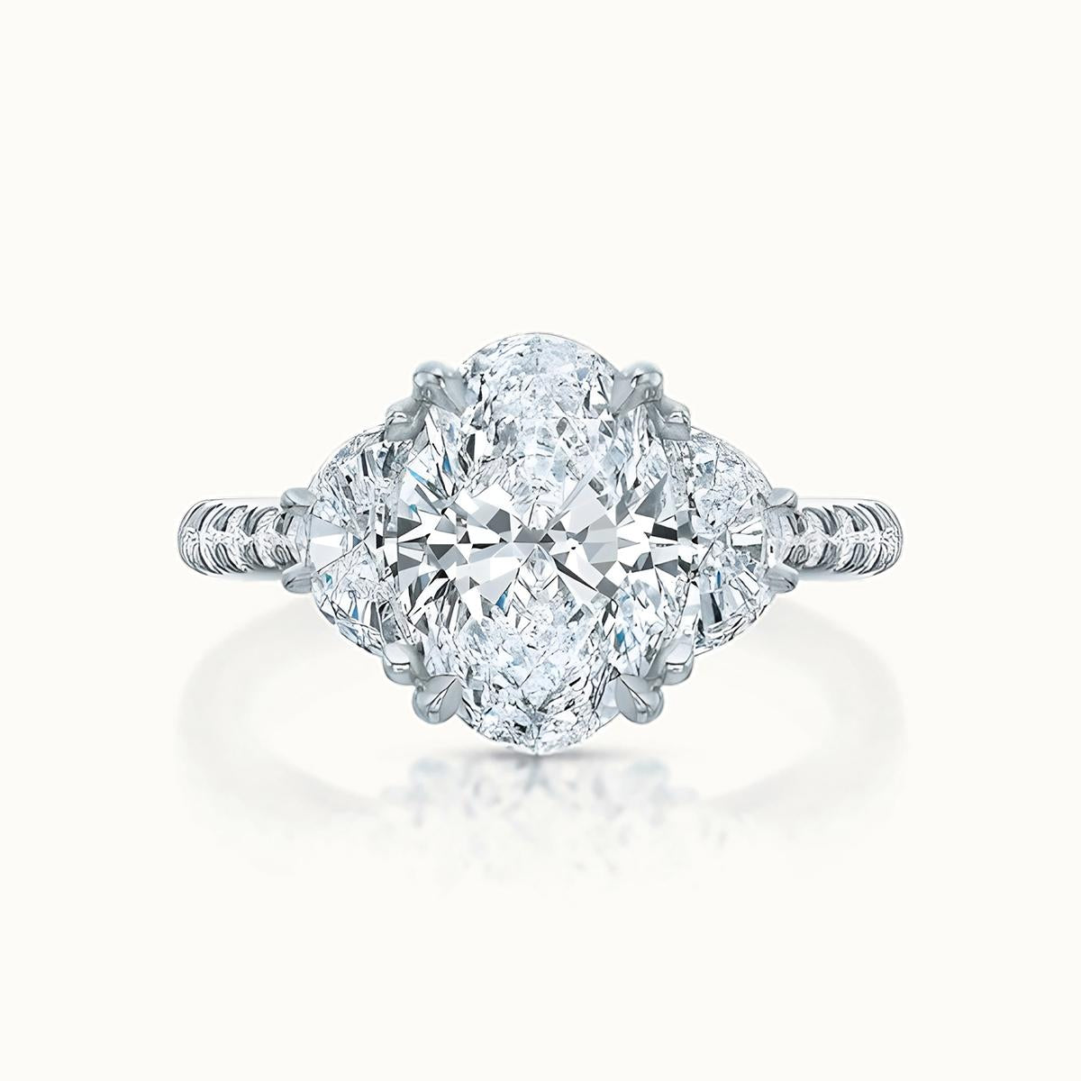 Lennon Oval Diamond Three Stone Ring