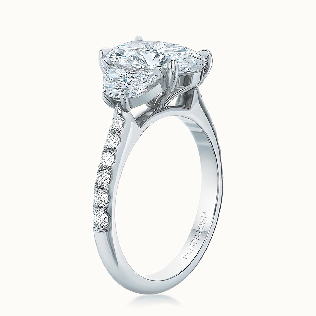 Lennon Oval Diamond Three Stone Ring