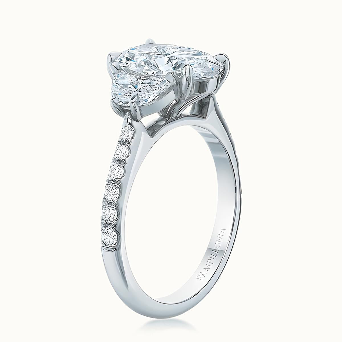 Lennon Oval Diamond Three Stone Ring