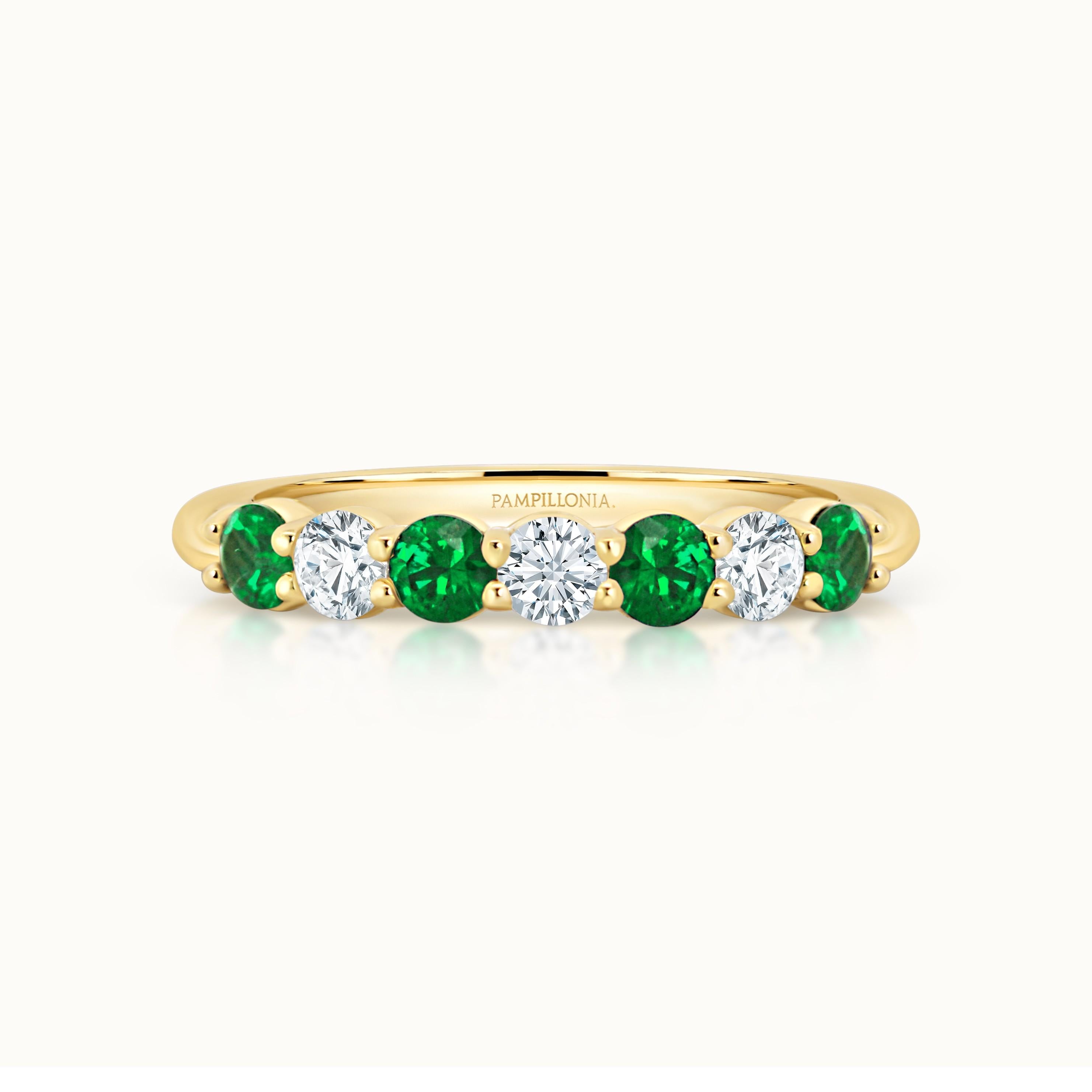 Savannah Alternating Emerald & Diamond Band